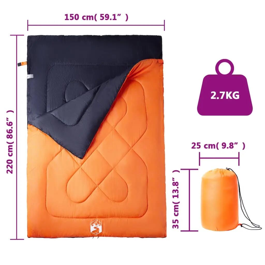 Sac de couchage double adulte VidaXL 2 en 1 avec oreillers 5/5