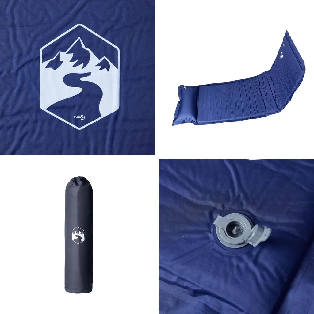 Vidaxl Self-Inflating Camping Mattress with Pillow - Navy Blue 5/7