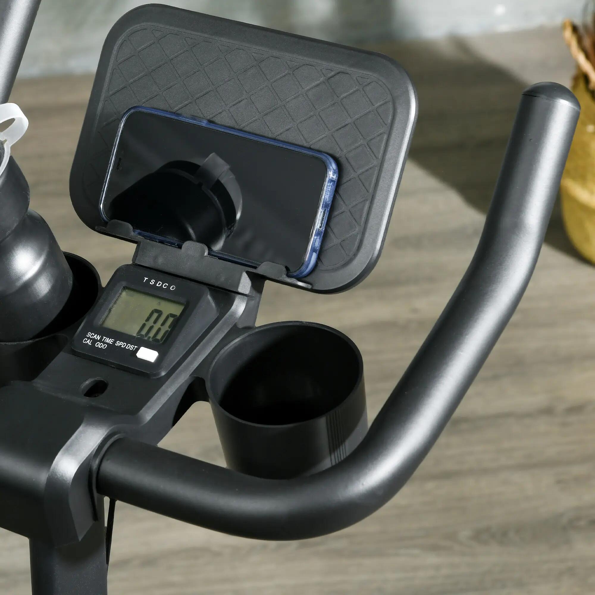 Bicicleta Estática SPORTNOW con Volante 4 kg LCD Resistencia Magnética Ajustable 4/7