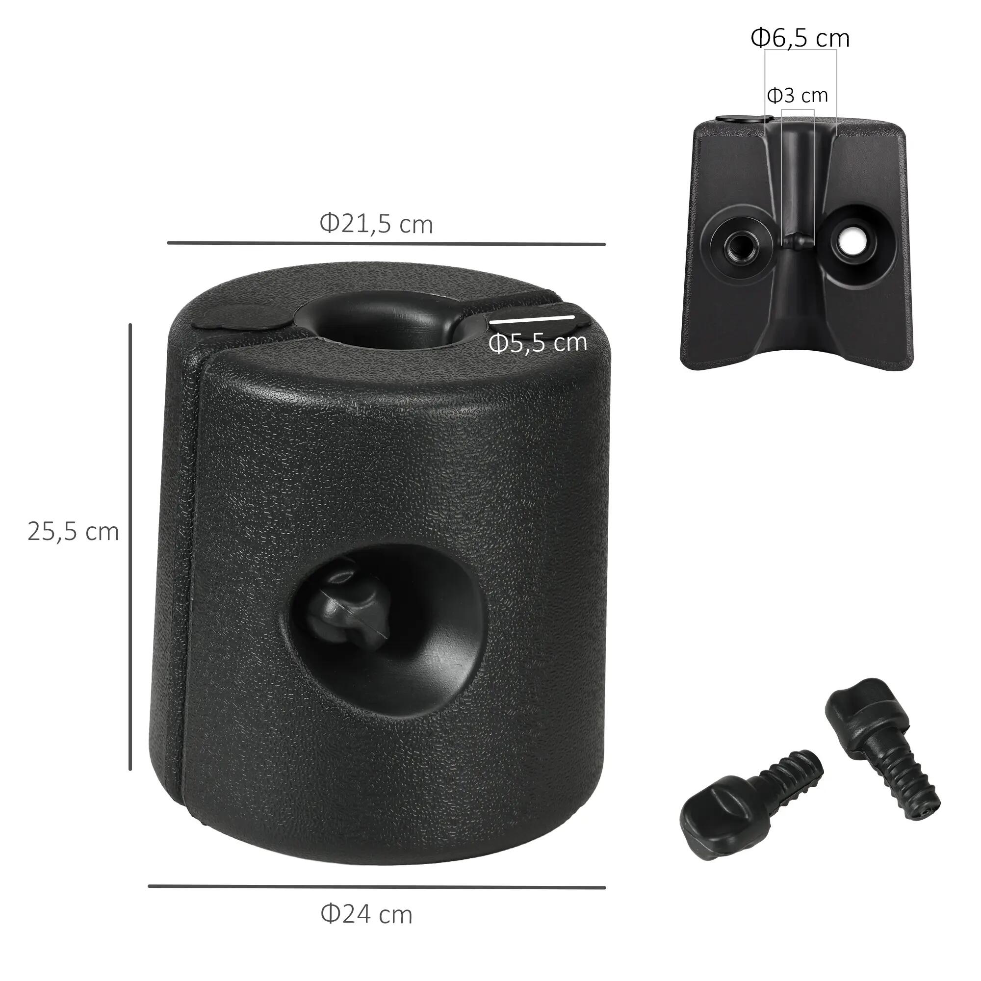 Pesos para tenda ø24x25,5 cm preto Outsunny 3/7