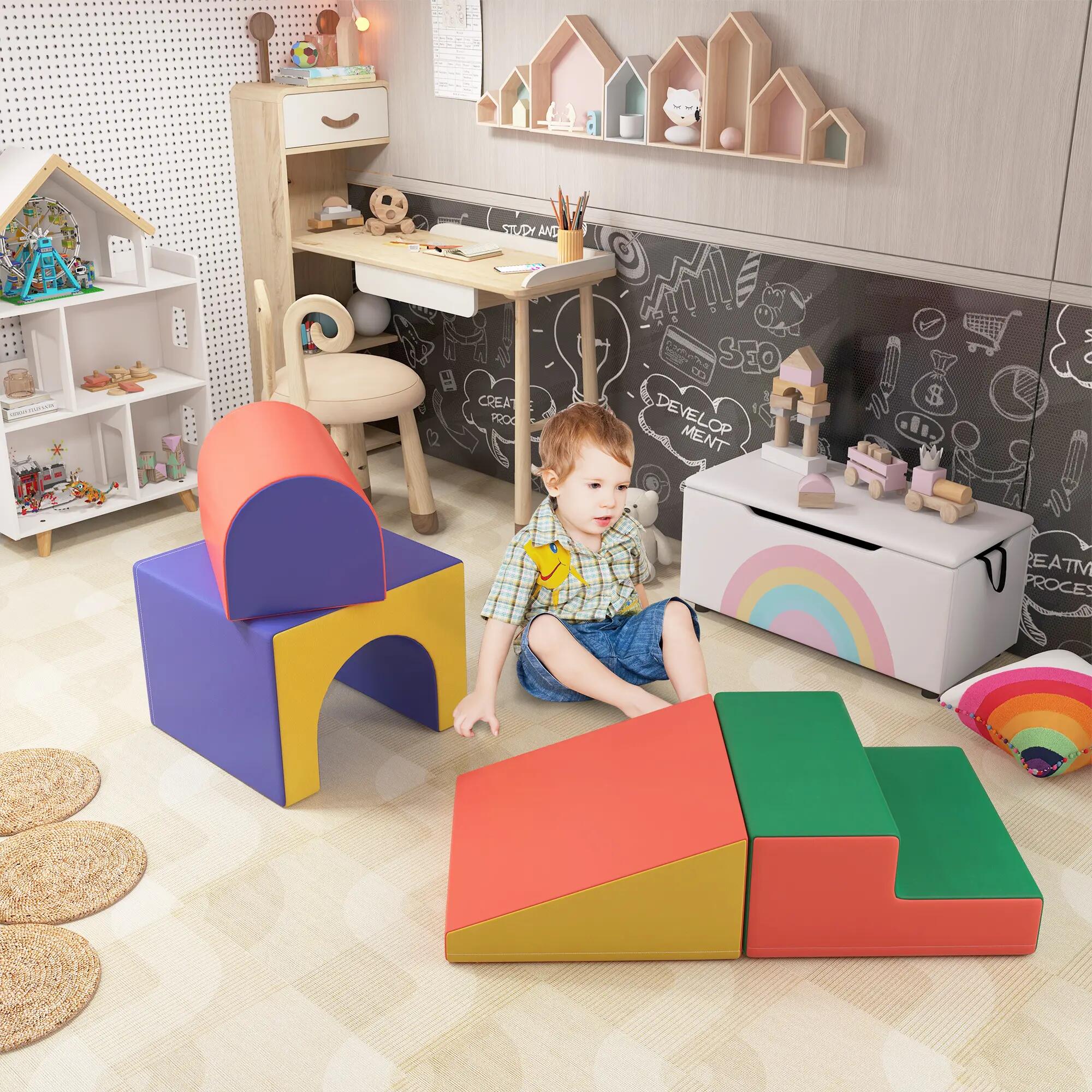 Conjunto de 4 blocos de espuma 150x50x39 cm multicor HOMCOM 2/7
