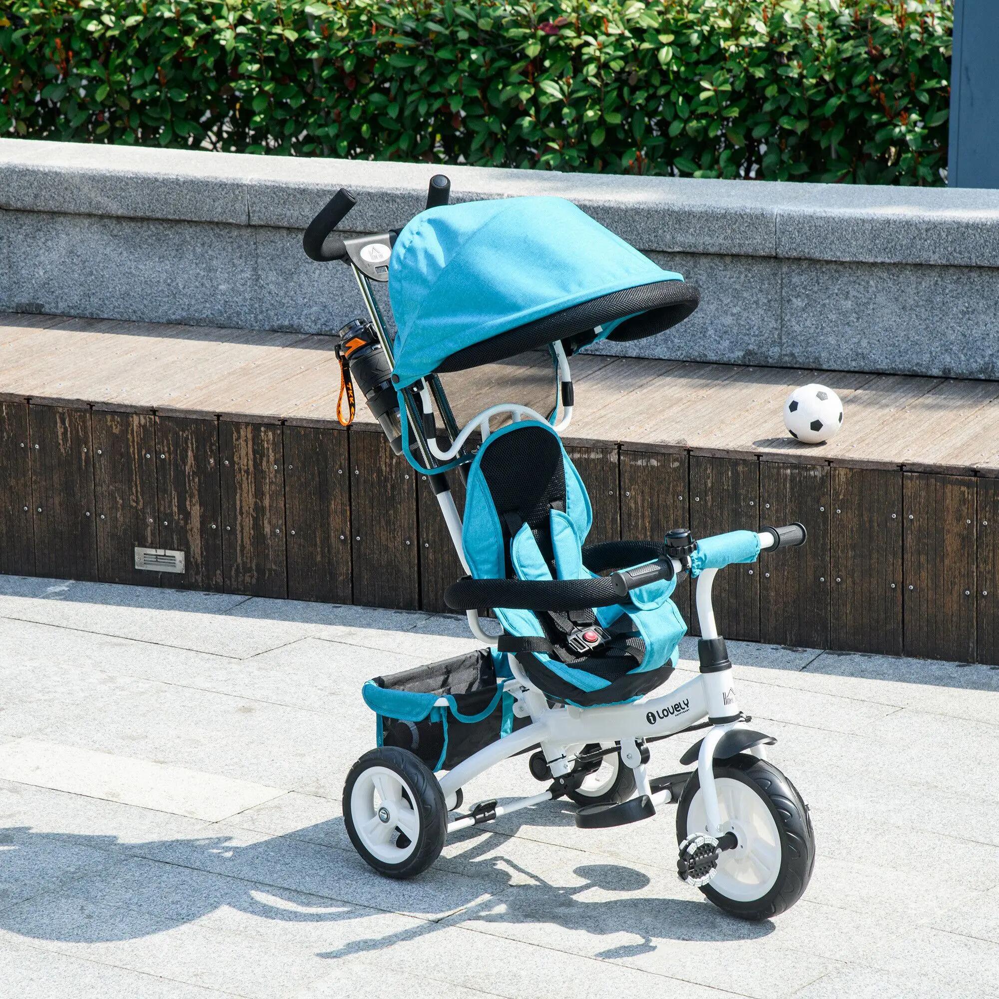 Triciclo Evolutivo para Crianças com Cinto de Segurança azul 2/7