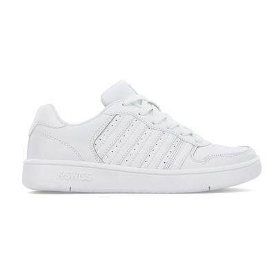 Heren gecoat leren trainers (wit)