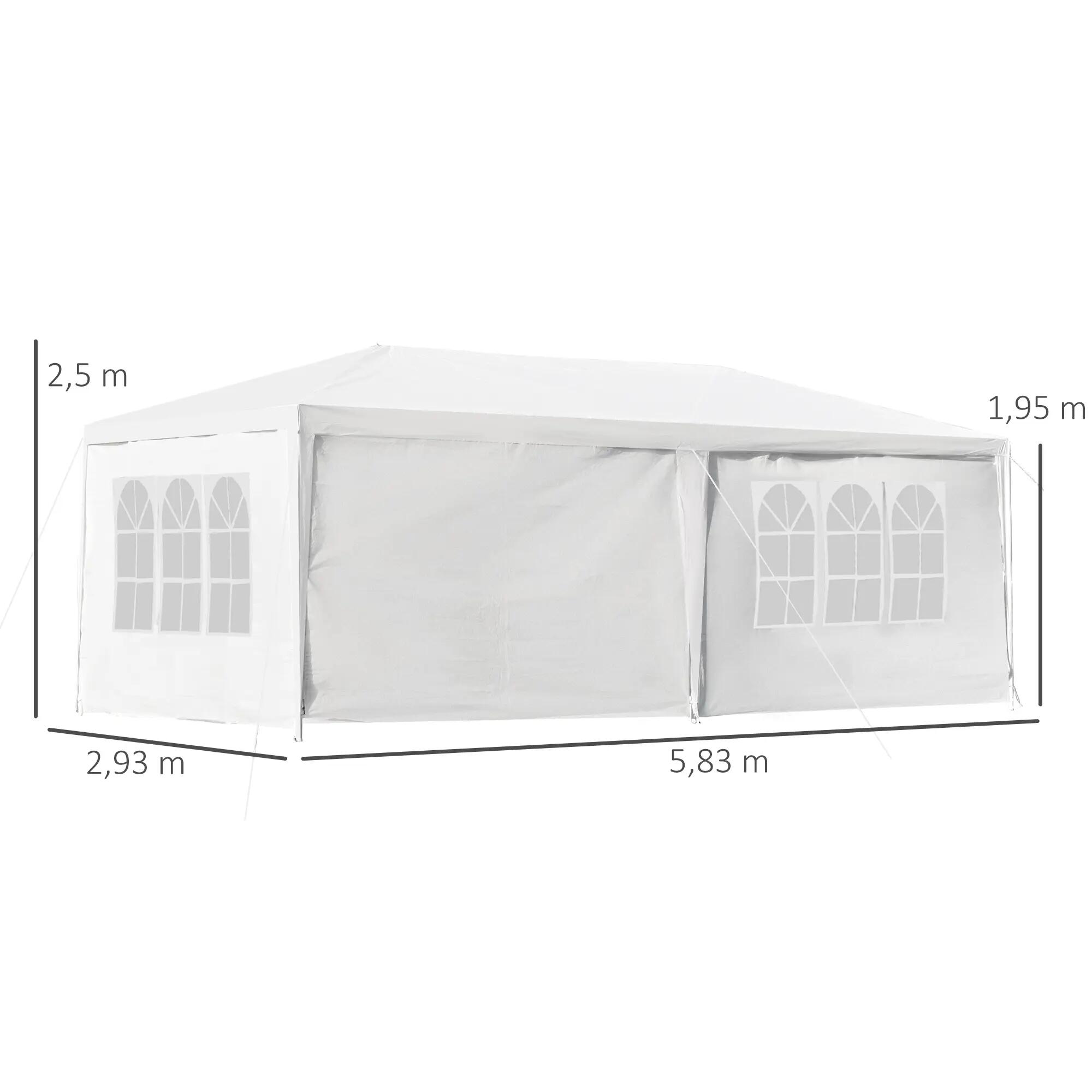 Carpa para eventos deportivos Outsunny 583x293x250 cm Blanco 3/8