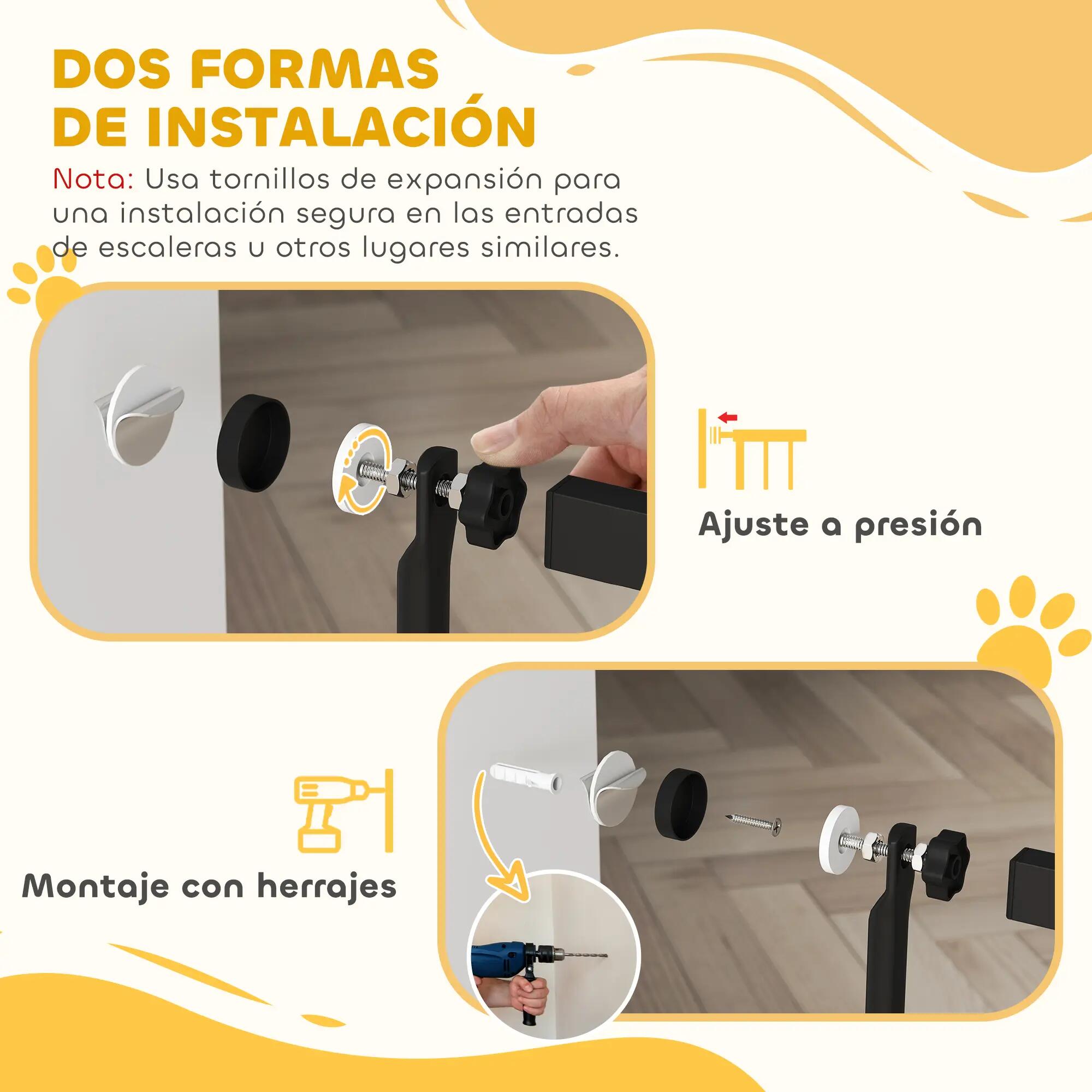 Barrera de Seguridad PawHut 104x3.5x150 cm Negro 5/9
