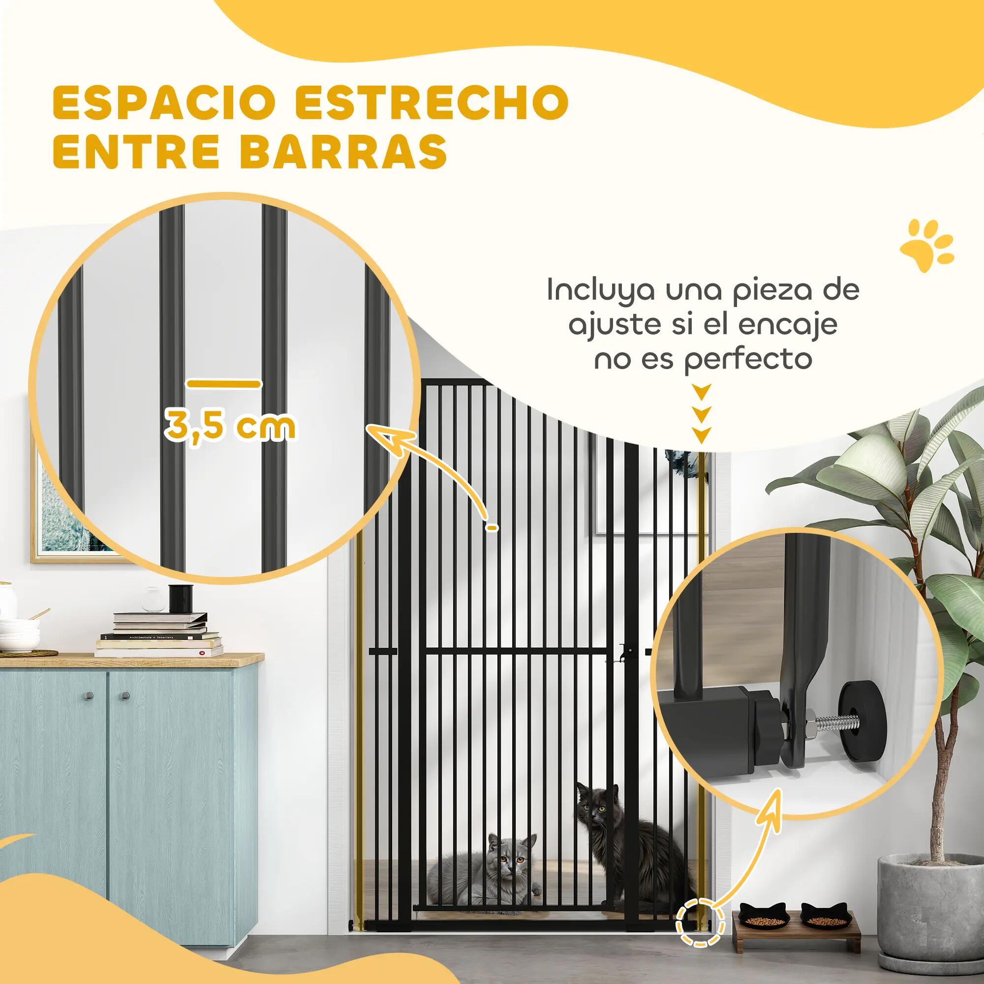 Barrera de Seguridad PawHut 104x3.5x150 cm Negro 4/9