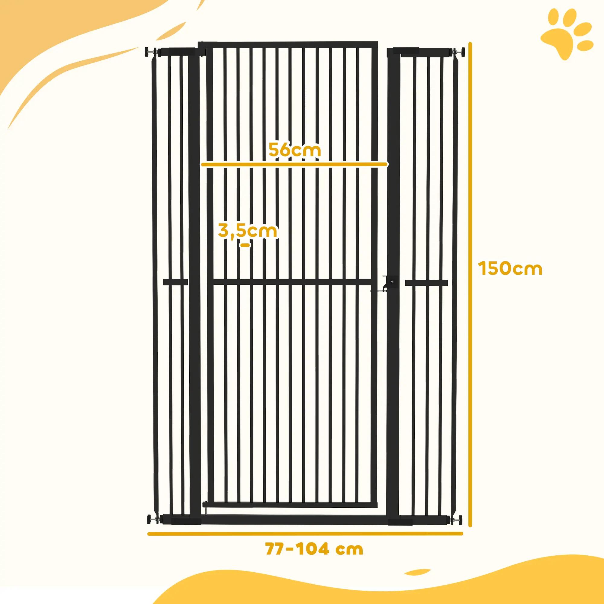 Barrera de Seguridad PawHut 104x3.5x150 cm Negro 3/9