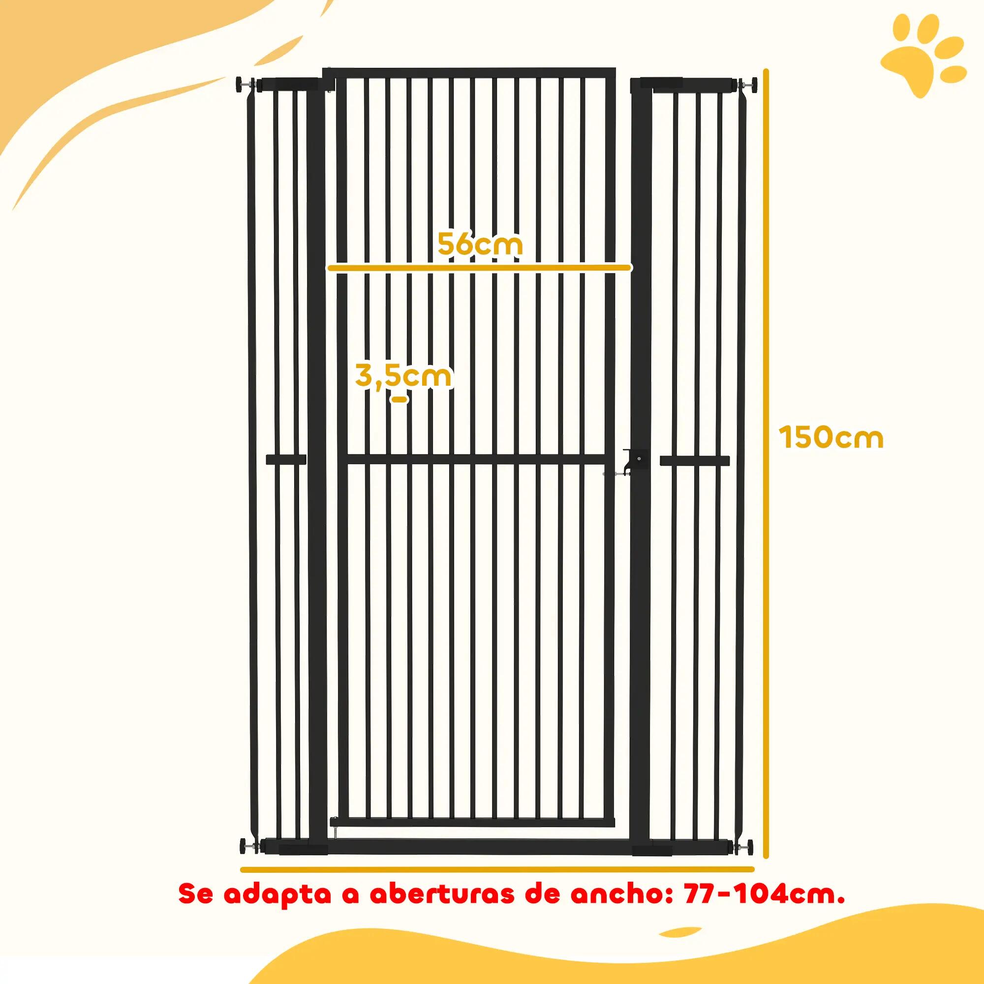 Barrera de Seguridad PawHut 104x3.5x150 cm Negro 2/9