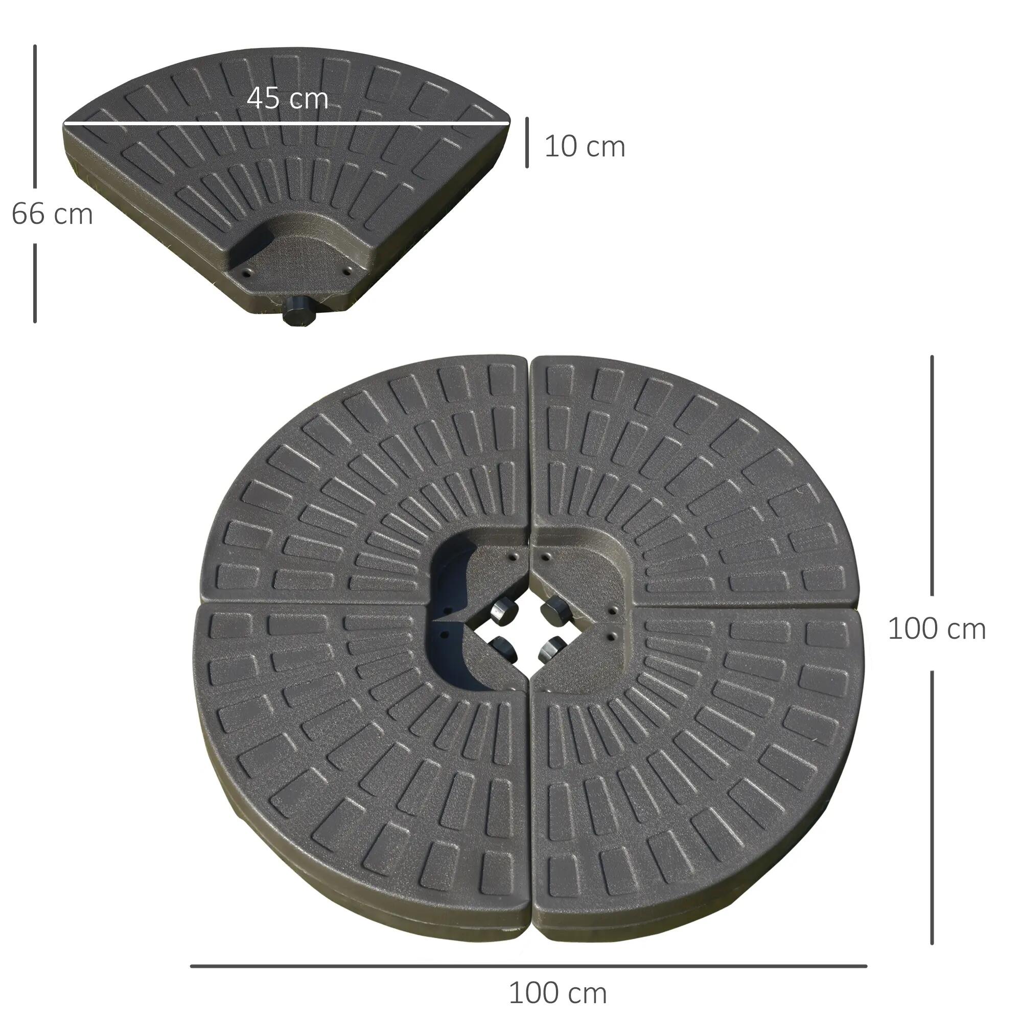 Base de Peso para Sombrilla Outsunny 100x100x10.5 cm Café 3/7