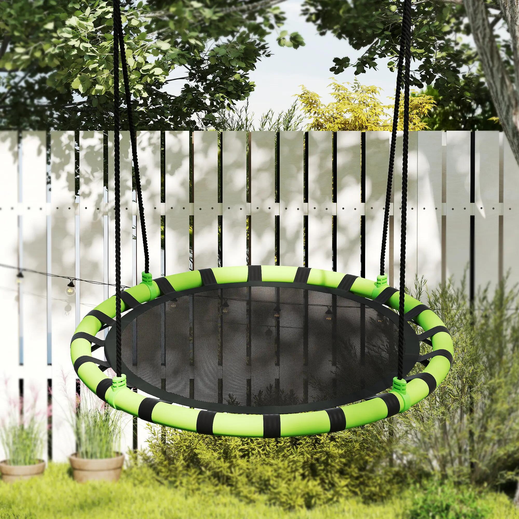 Baloiço para crianças ø100x180 cm preto e verde AIYAPLAY 5/7