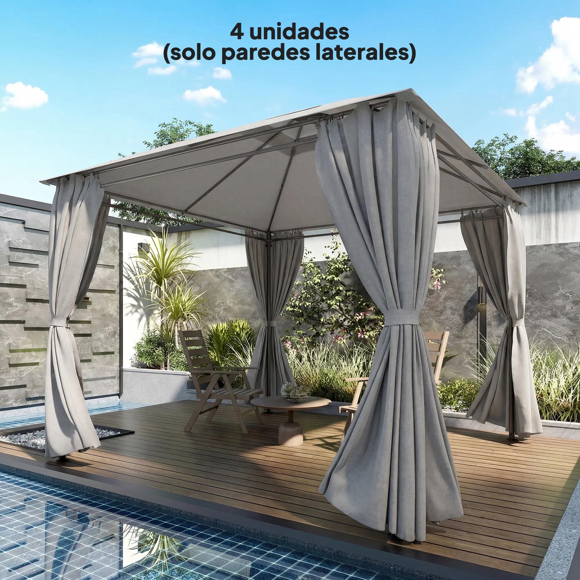 Laterais para Tenda Outsunny  300x198 cm Cinza Claro 2/5