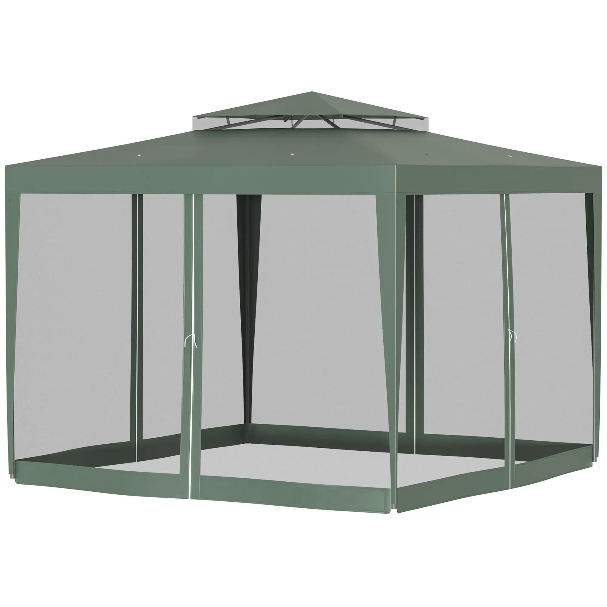Carpa de Jardín Outsunny 297x297x268 cm Verde 5/7