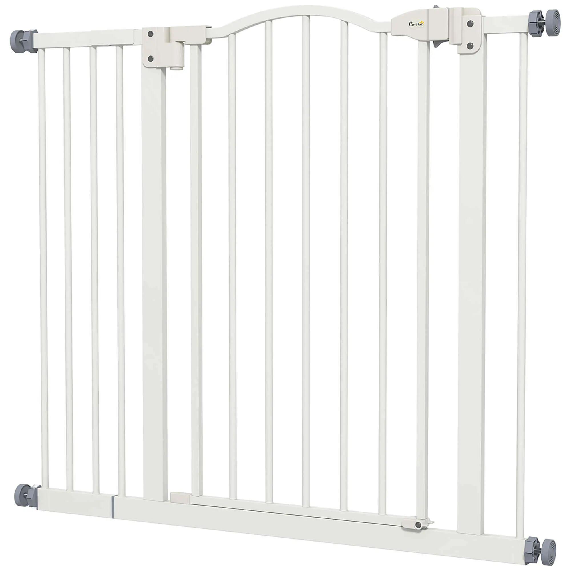Barreira de segurança cães 74-80x78 cm branco PawHut 1/5