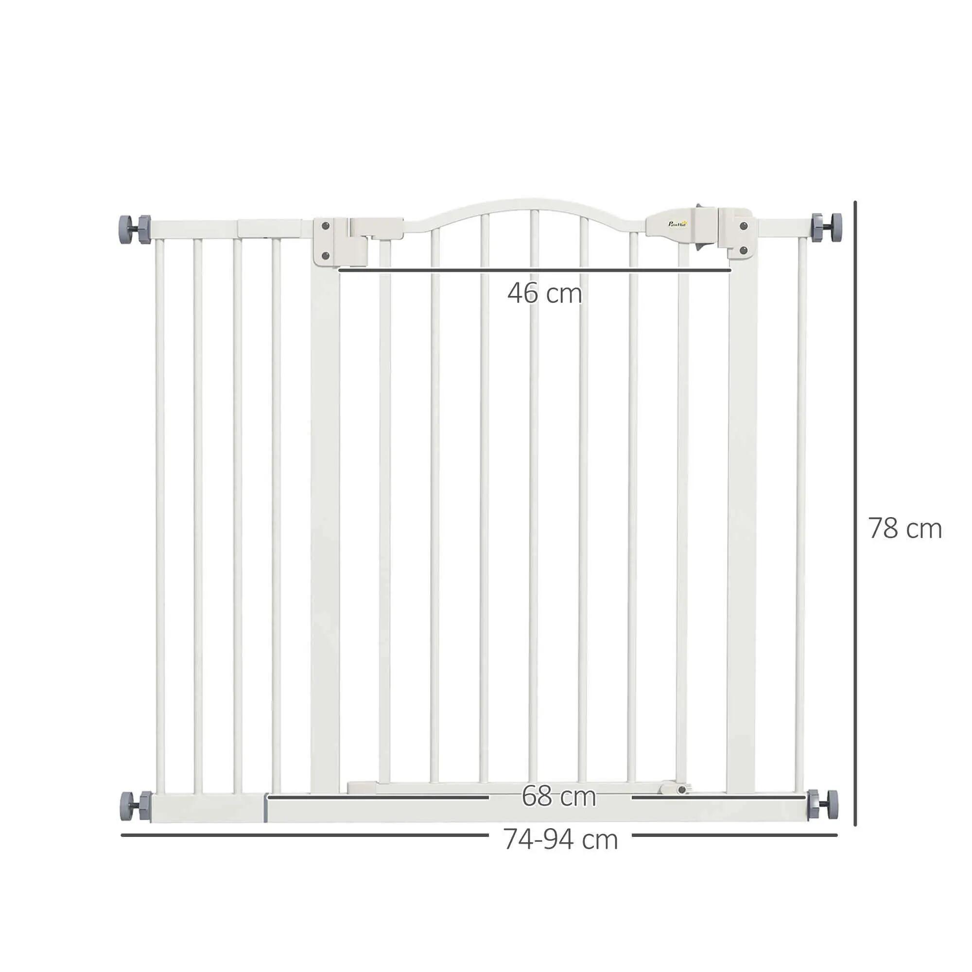 Barreira de segurança cães 74-80x78 cm branco PawHut 3/5