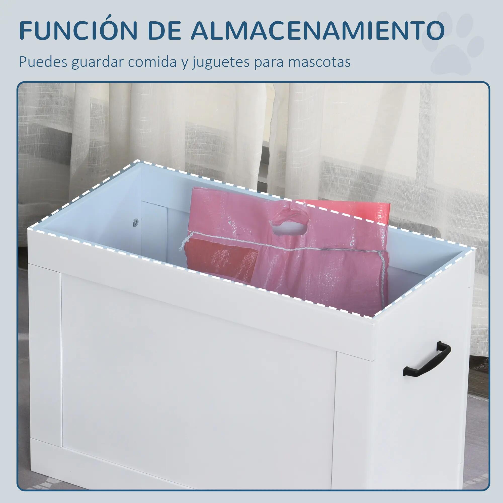Comedouro elevado para cães 60x30x41 cm branco PawHut 4/7