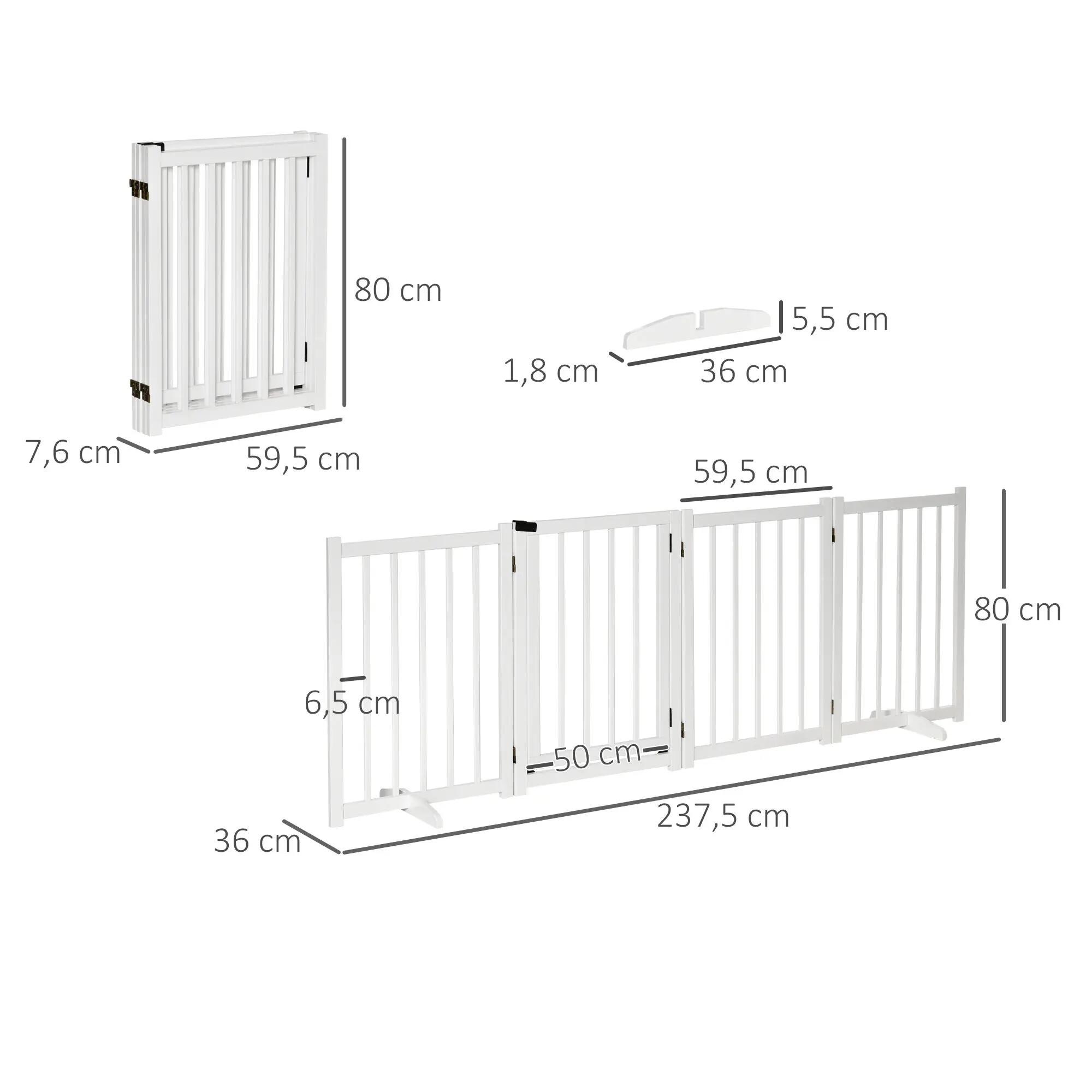 Barreira de segurança cães 237,5x36x80 cm branco PawHut 3/7