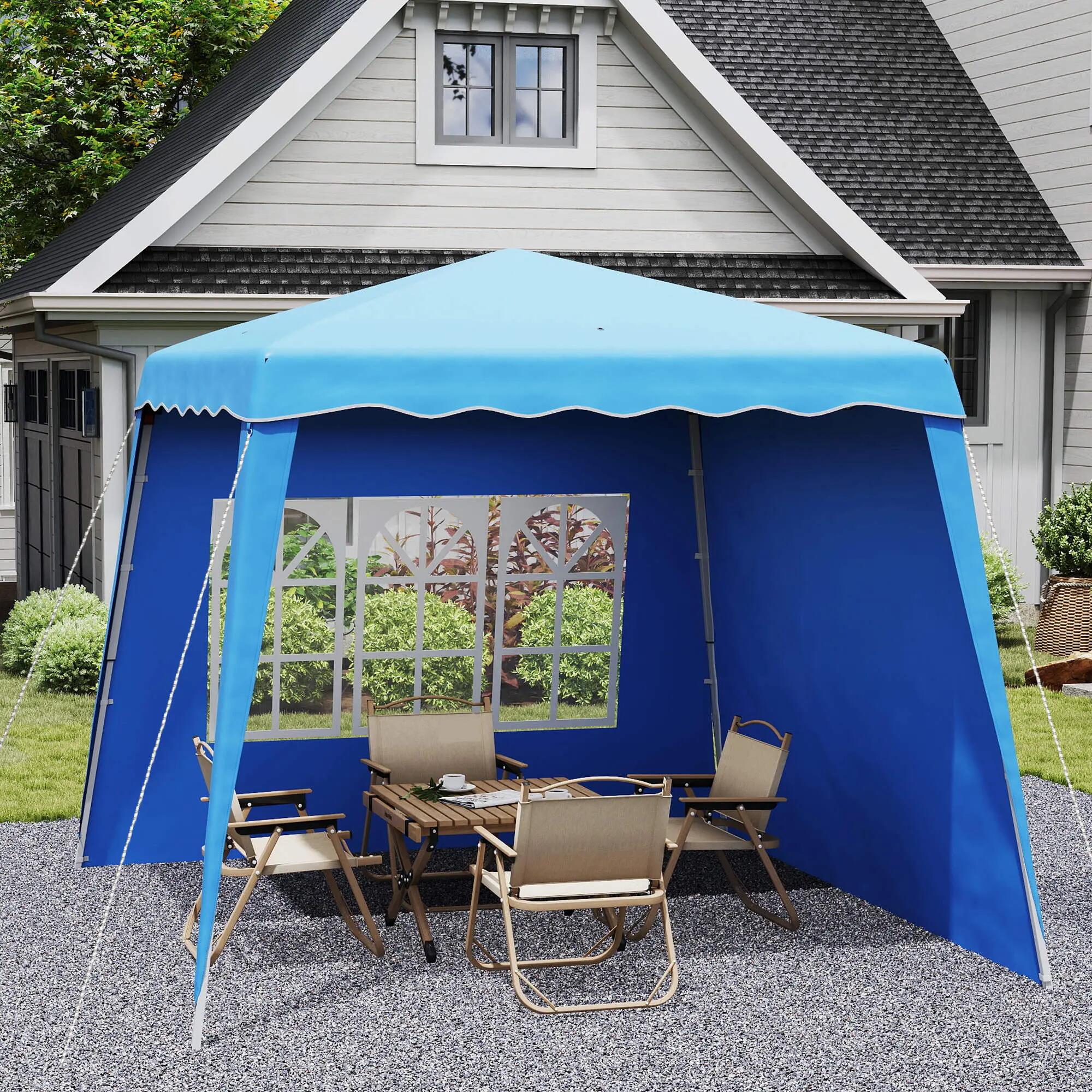 Tenda dobrável 240x240x250 cm azul Outsunny 2/7