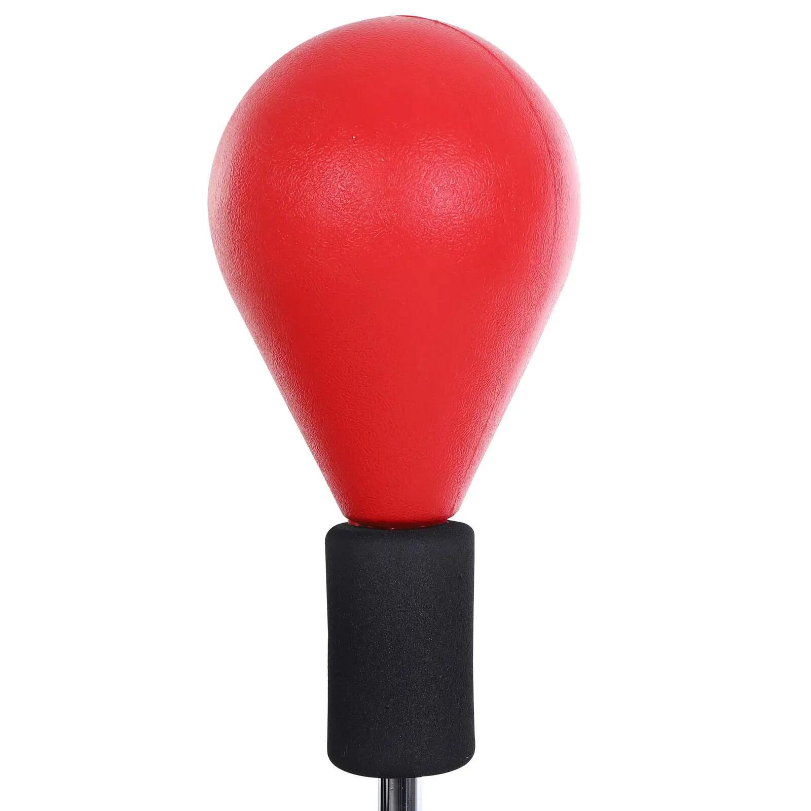Saco de Boxe de Pé Altura Ajustável 136-154 cm Base Enchível e Luvas Vermelho 5/7