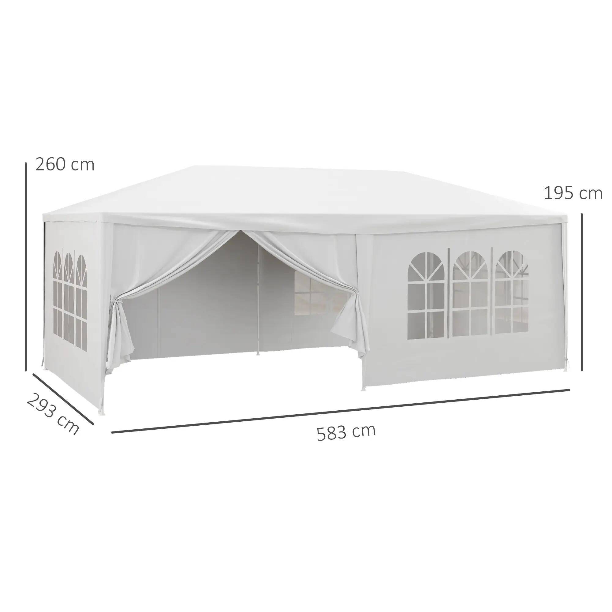 Carpa para eventos deportivos Outsunny 583x293x250 cm Blanco 3/7