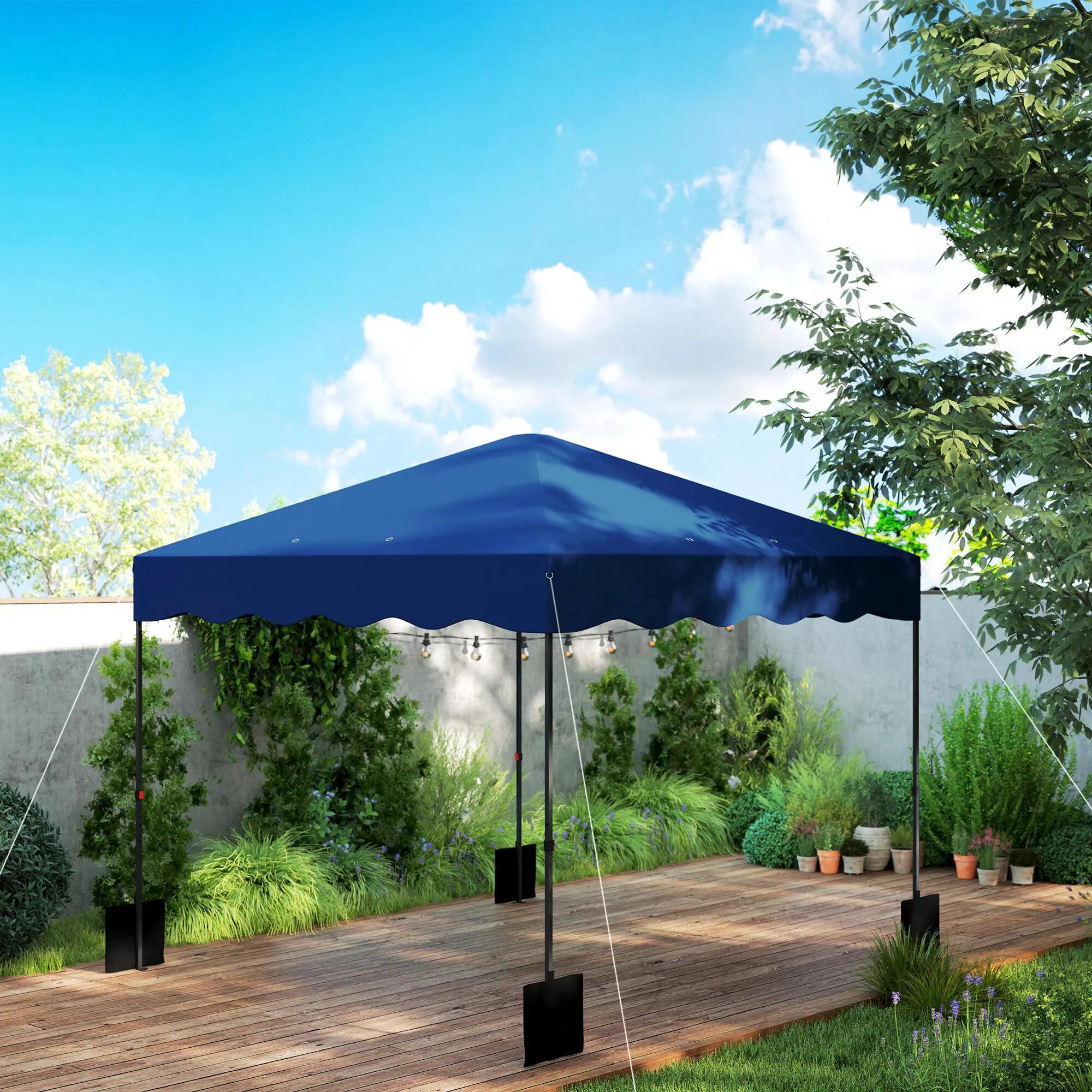 Carpa Plegable Outsunny 297x297x287 cm Azul 2/7