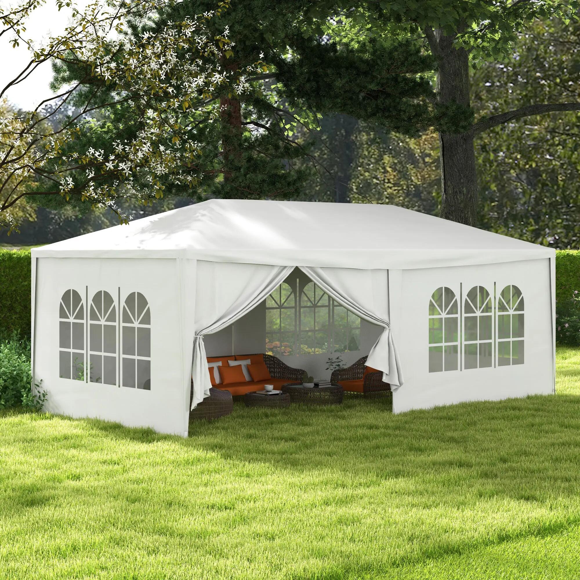 Carpa para eventos deportivos Outsunny 583x293x250 cm Blanco 2/7