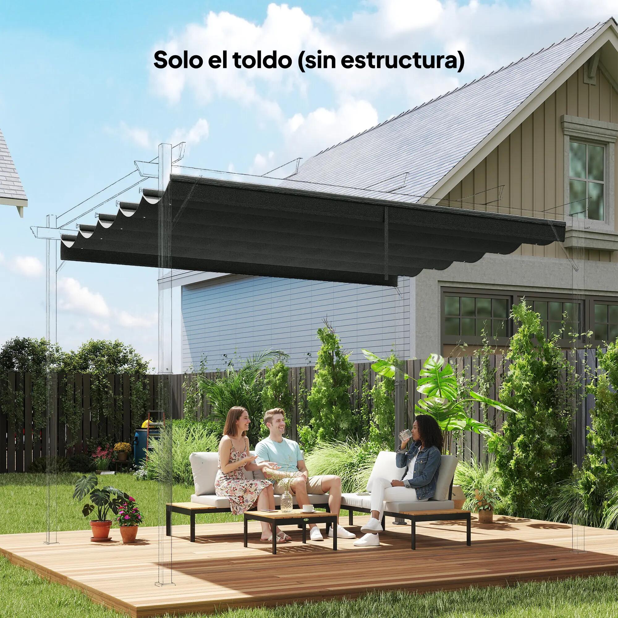 Cubierta de repuesto Outsunny 250x255x6 cm 2/8