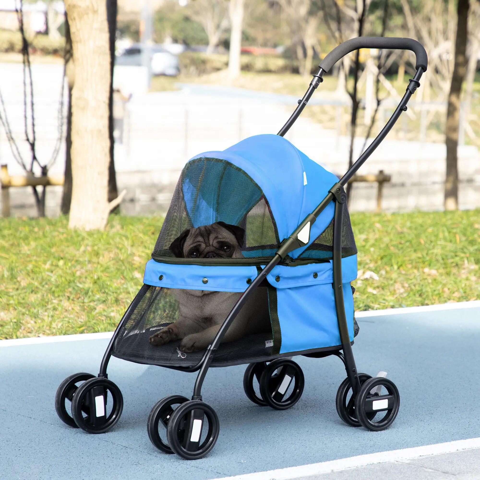 Carrinho para Pets PawHut 82x47x97 cm Azul 2/7