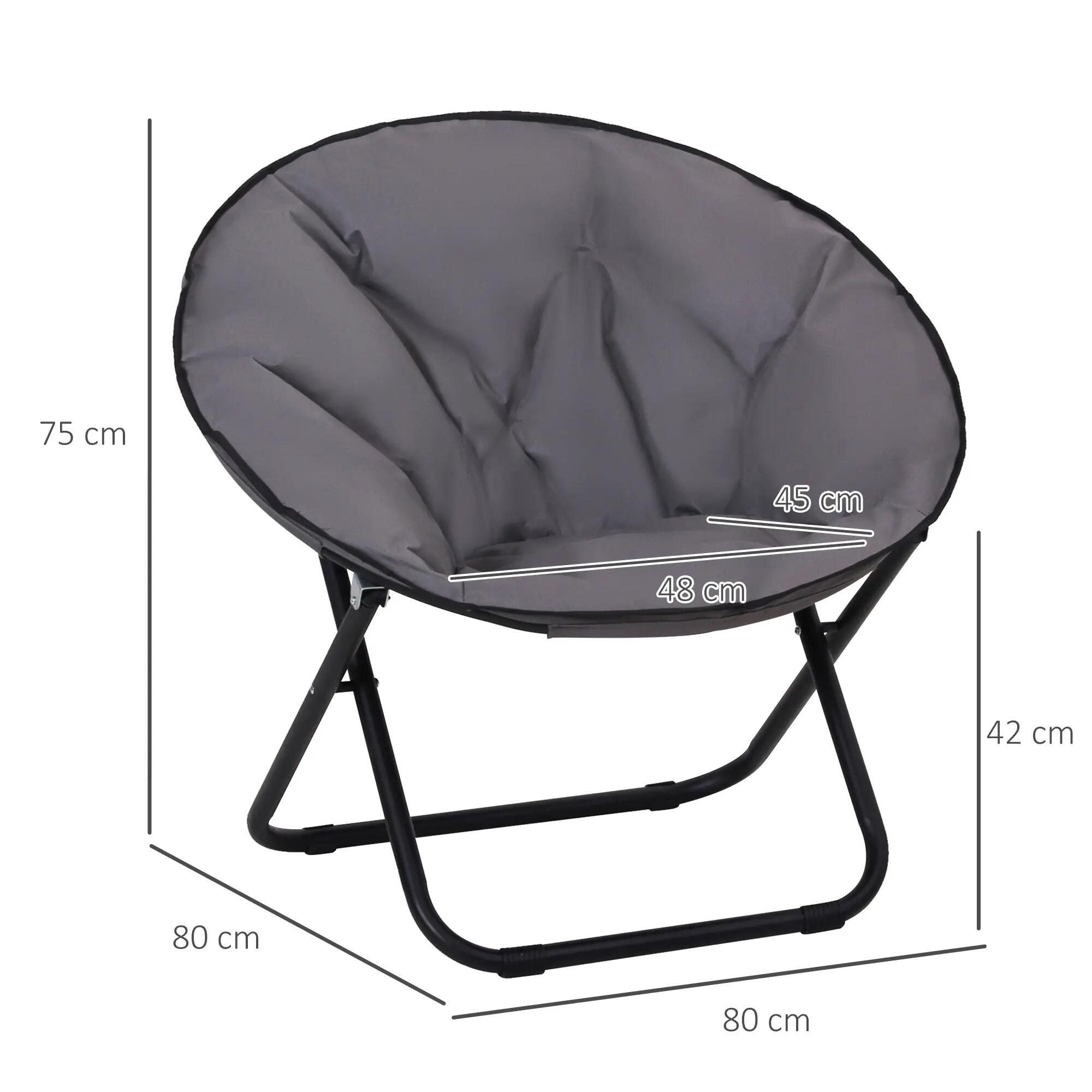 Silla de Luna Outsunny 80x80x75 cm Gris 3/7