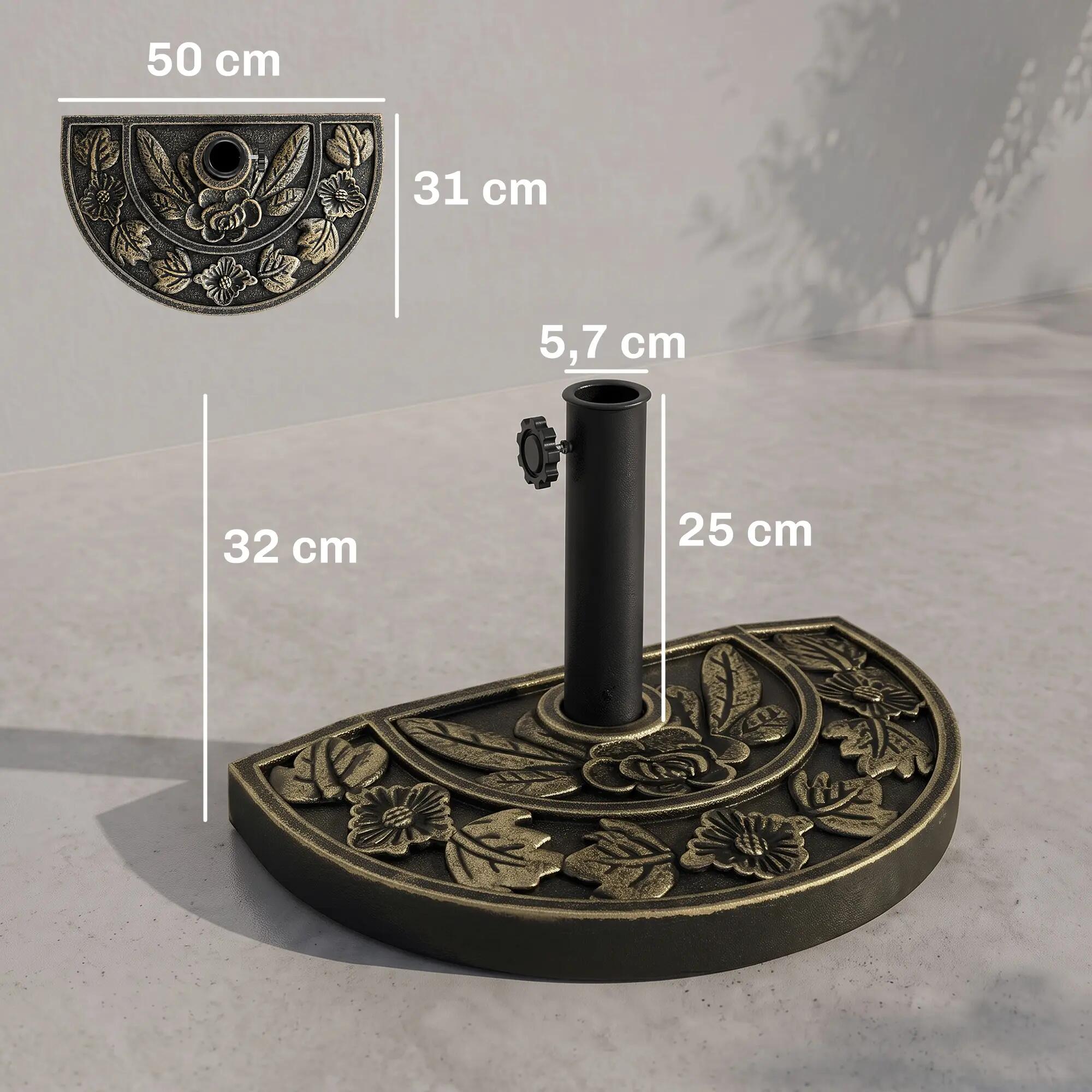 Base de Sombrilla Outsunny 50x31x32 cm Bronce 3/7