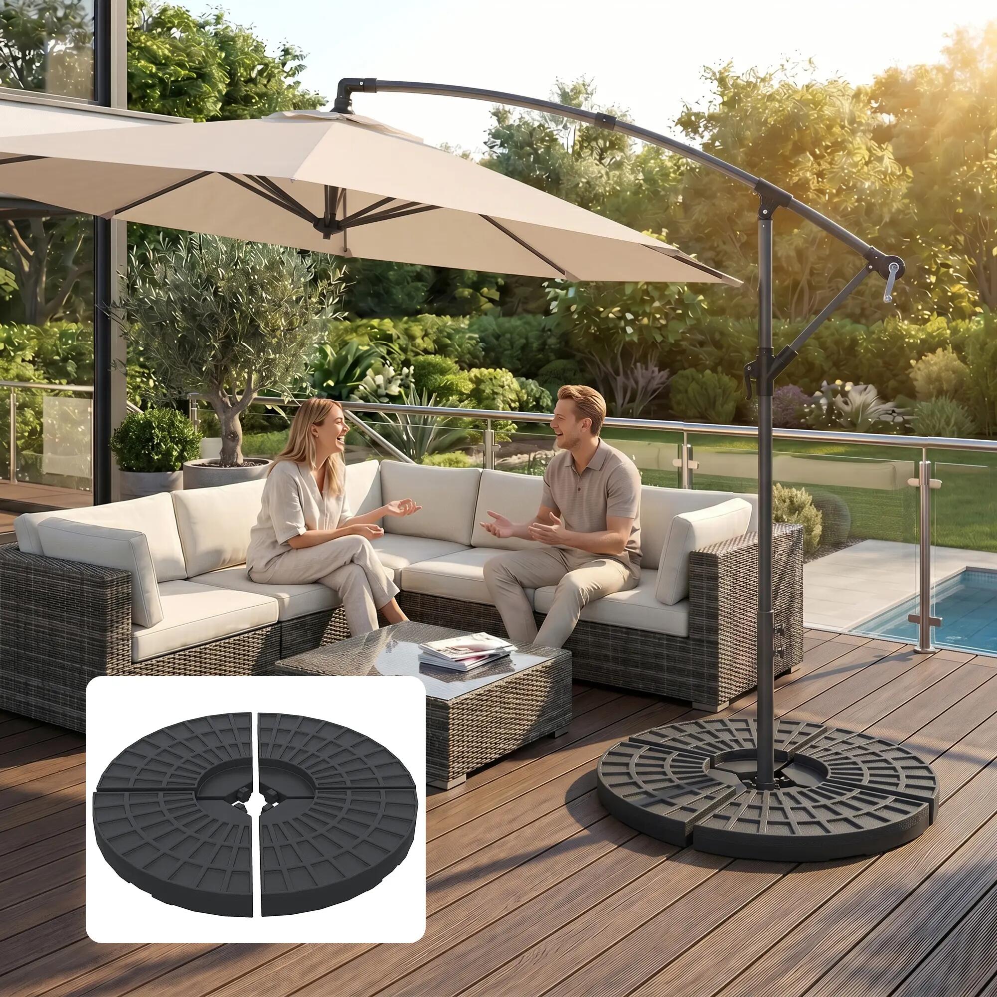 Base de Sombrilla Outsunny 48x48x8 cm Negro 5/7