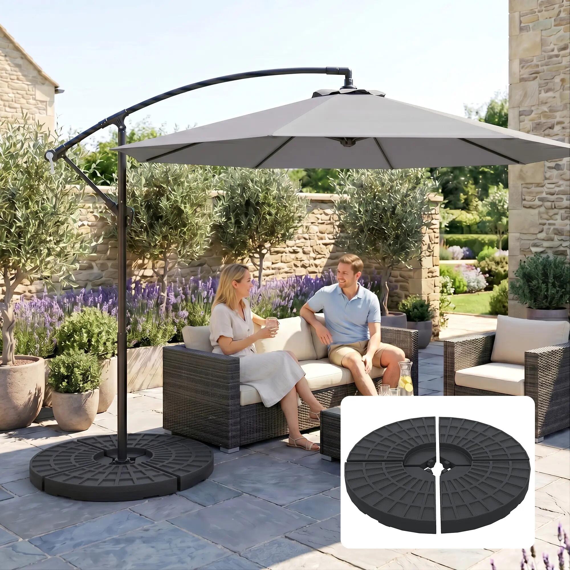 Base de Sombrilla Outsunny 48x48x8 cm Negro 4/7
