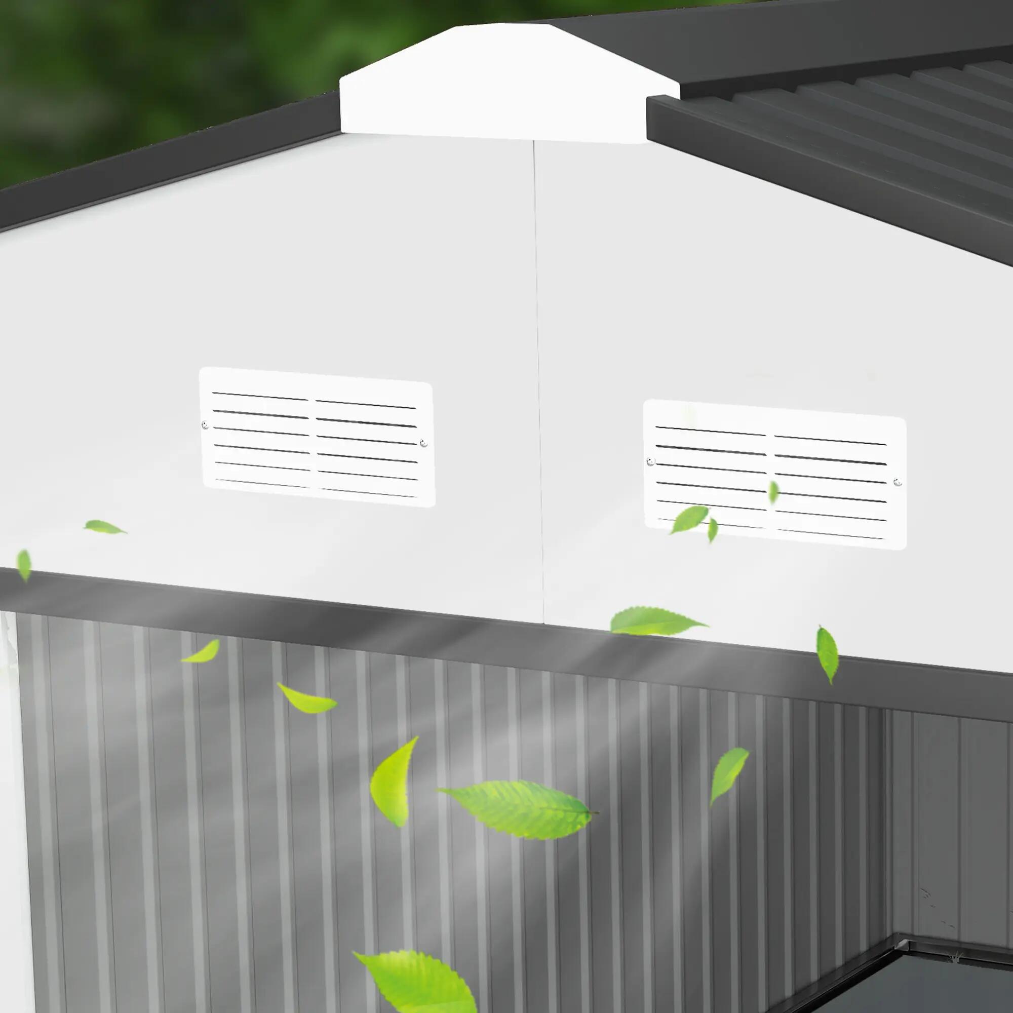 Abrigo de exterior 340x386x200 cm branco e cinza escuro Outsunny 4/7