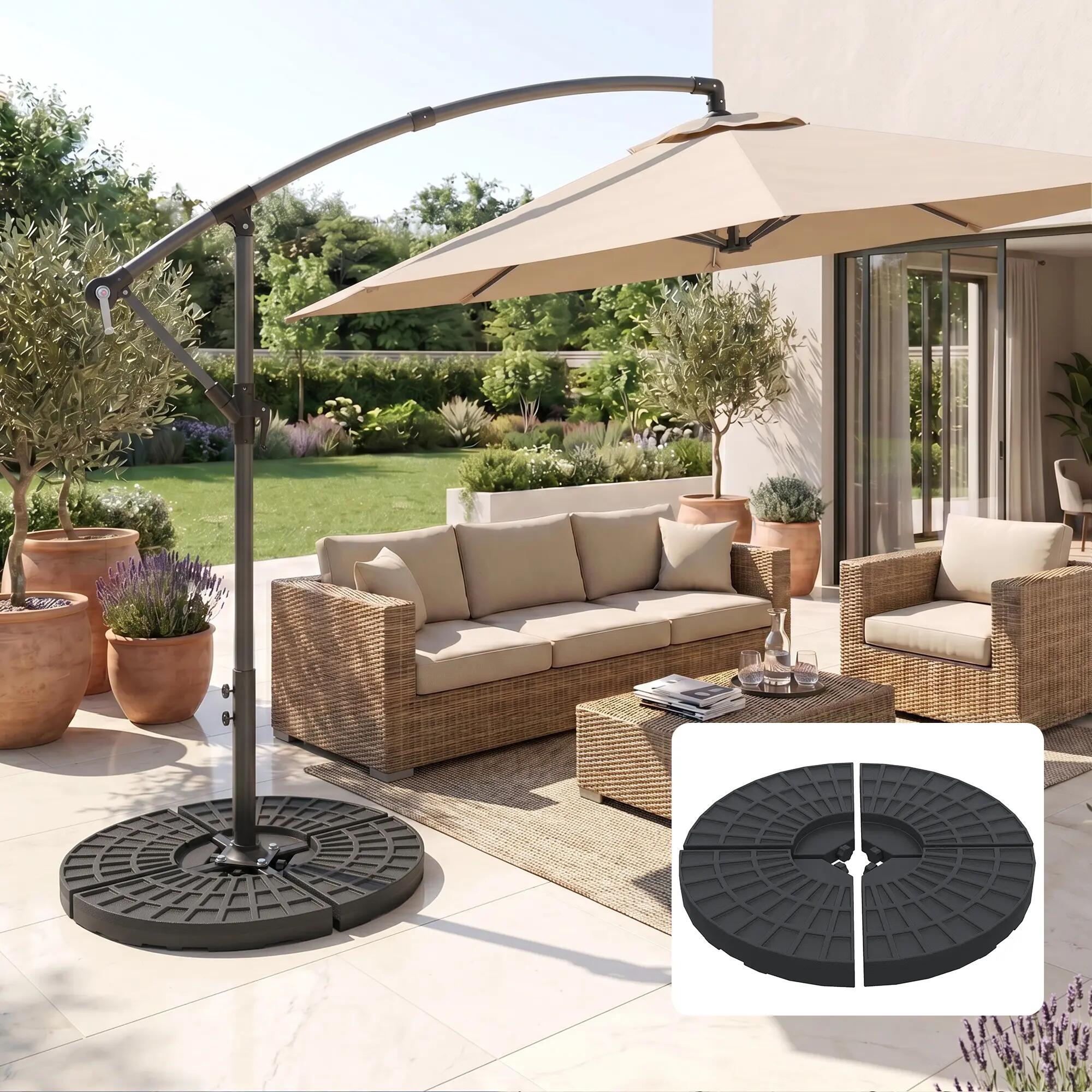 Base de Sombrilla Outsunny 48x48x8 cm Negro 2/7