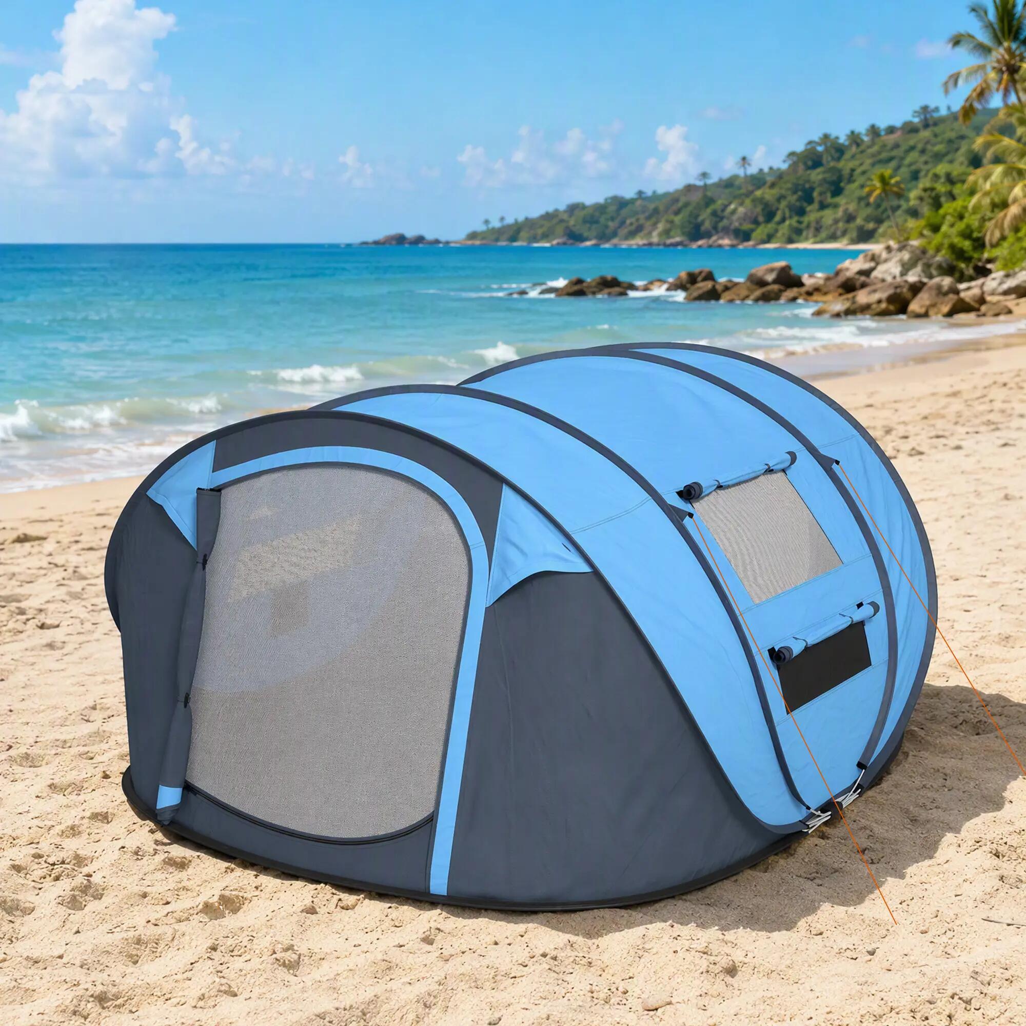 Tenda de campismo azul e cinza Outsunny 5/7