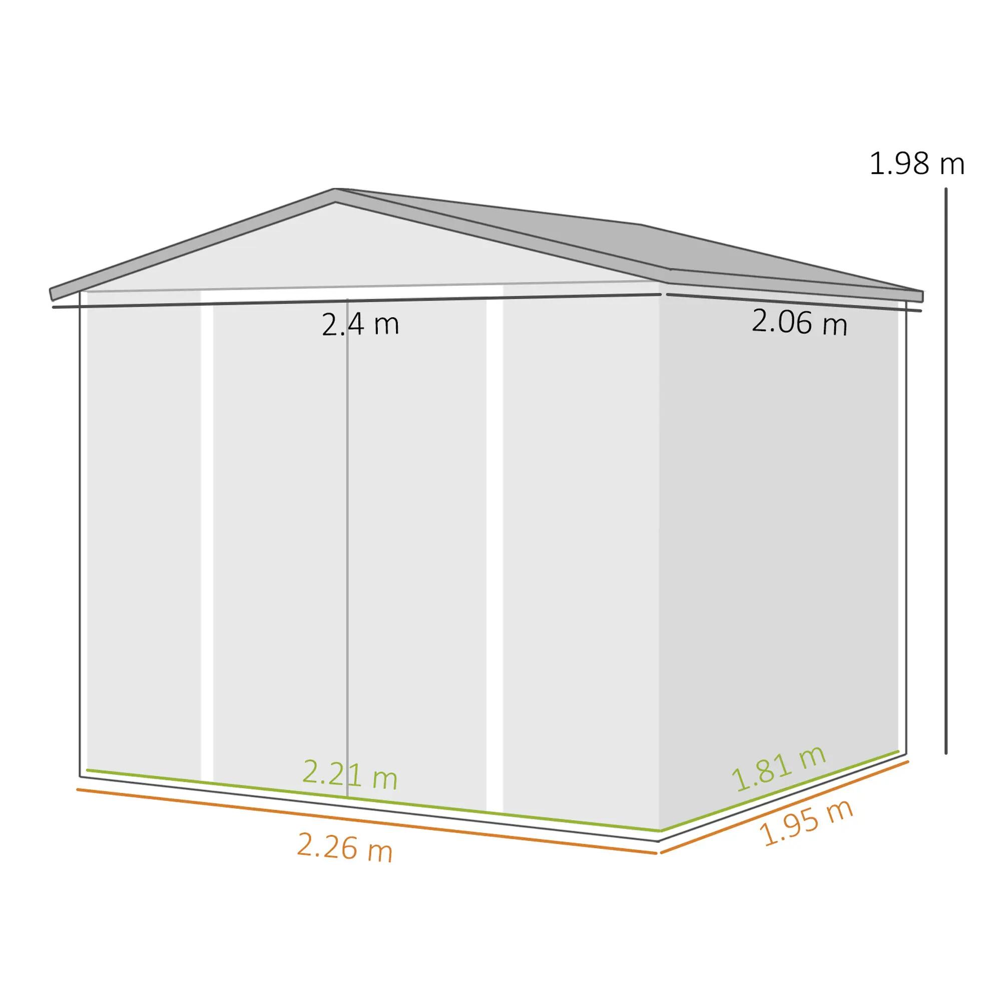 Caseta almacenamiento bicicletas Outsunny 240x206x198 cm Marrón 3/7