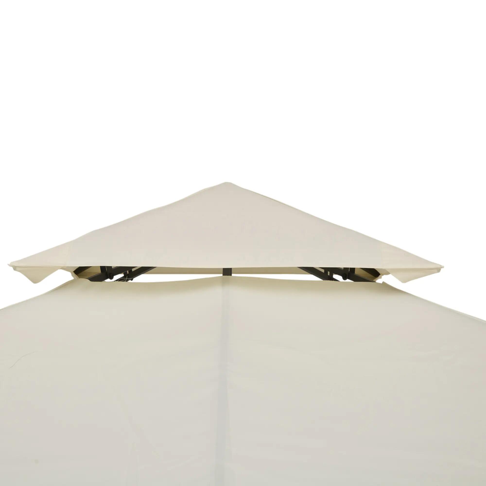 Toldo de substituição para pérgola 300x300 cm creme branco Outsunny 4/7