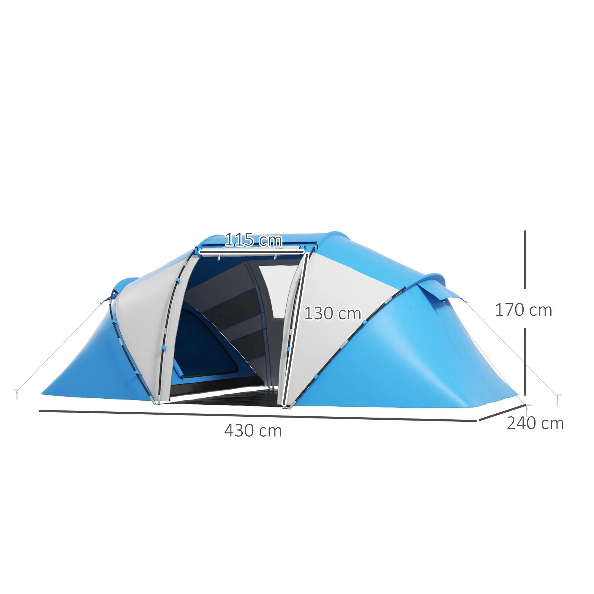 Tenda de campismo azul e branco Outsunny 3/7