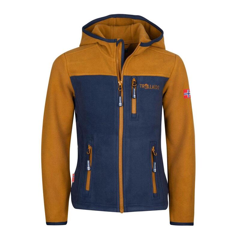 Kinder Fleece-Jacke Stavangar Winddicht Bronze/Marineblau