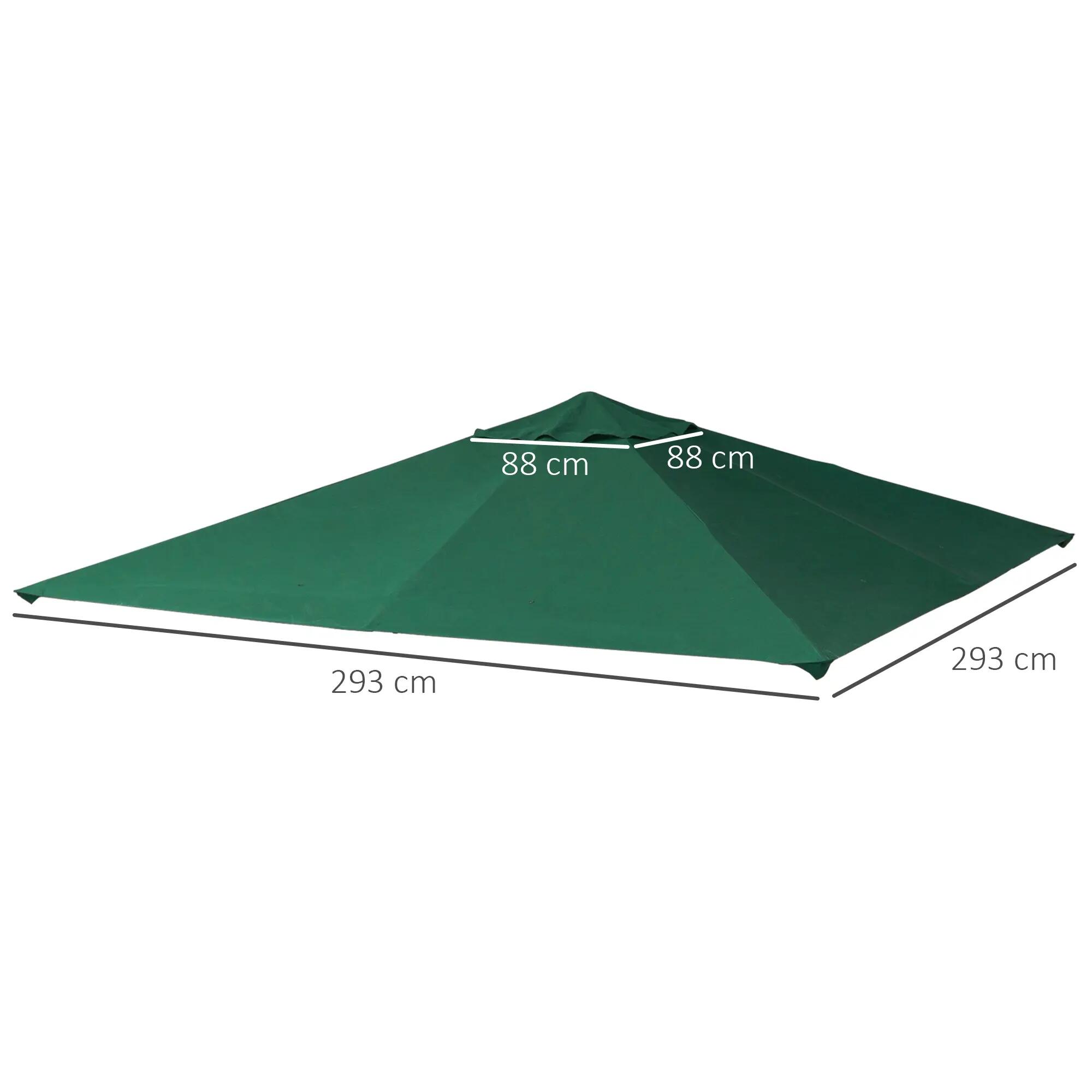 Techo de Repuesto para Cenador Outsunny 298x295 cm Verde 3/7