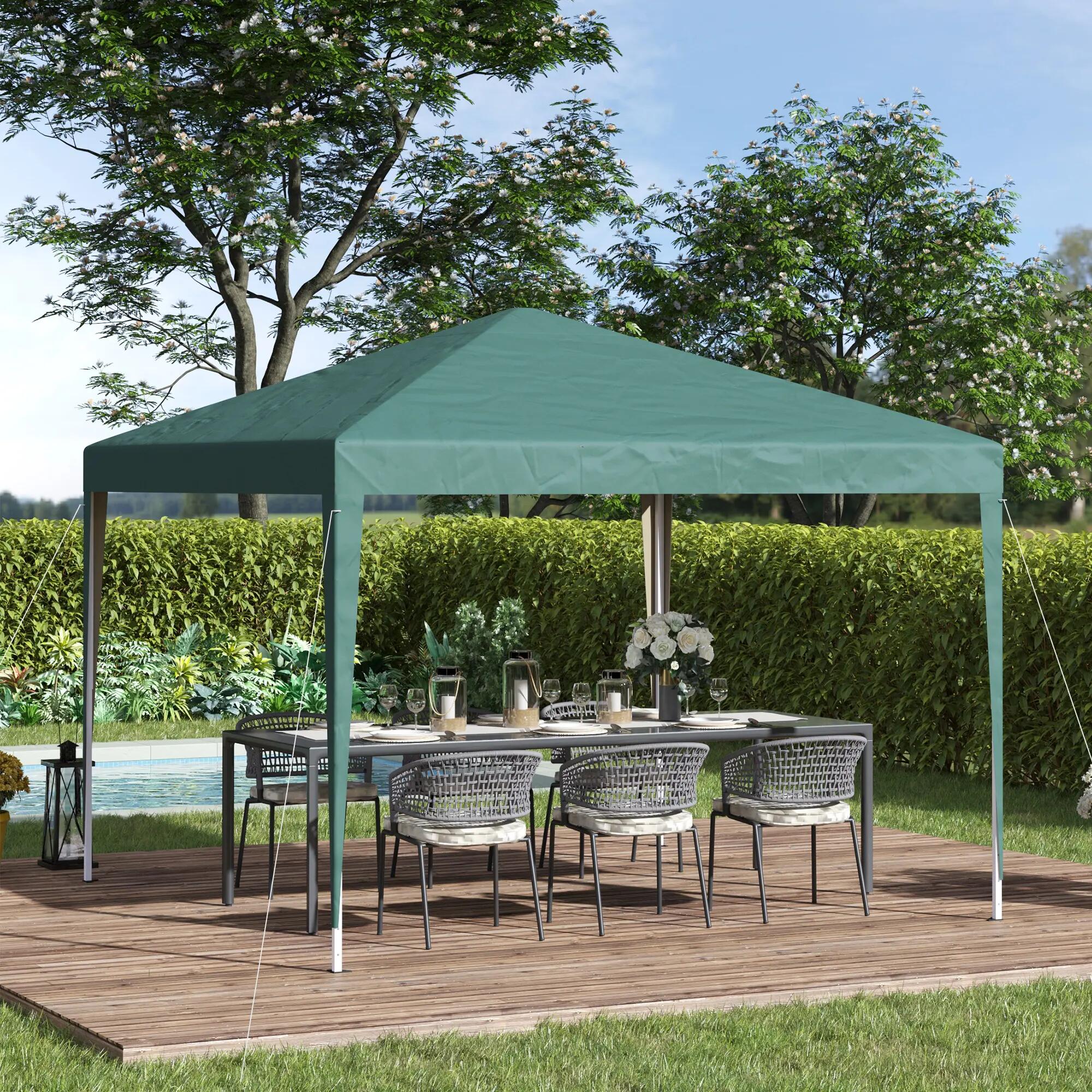 Carpa Evento Deportivo Outsunny 295x295x255 cm Verde 2/7