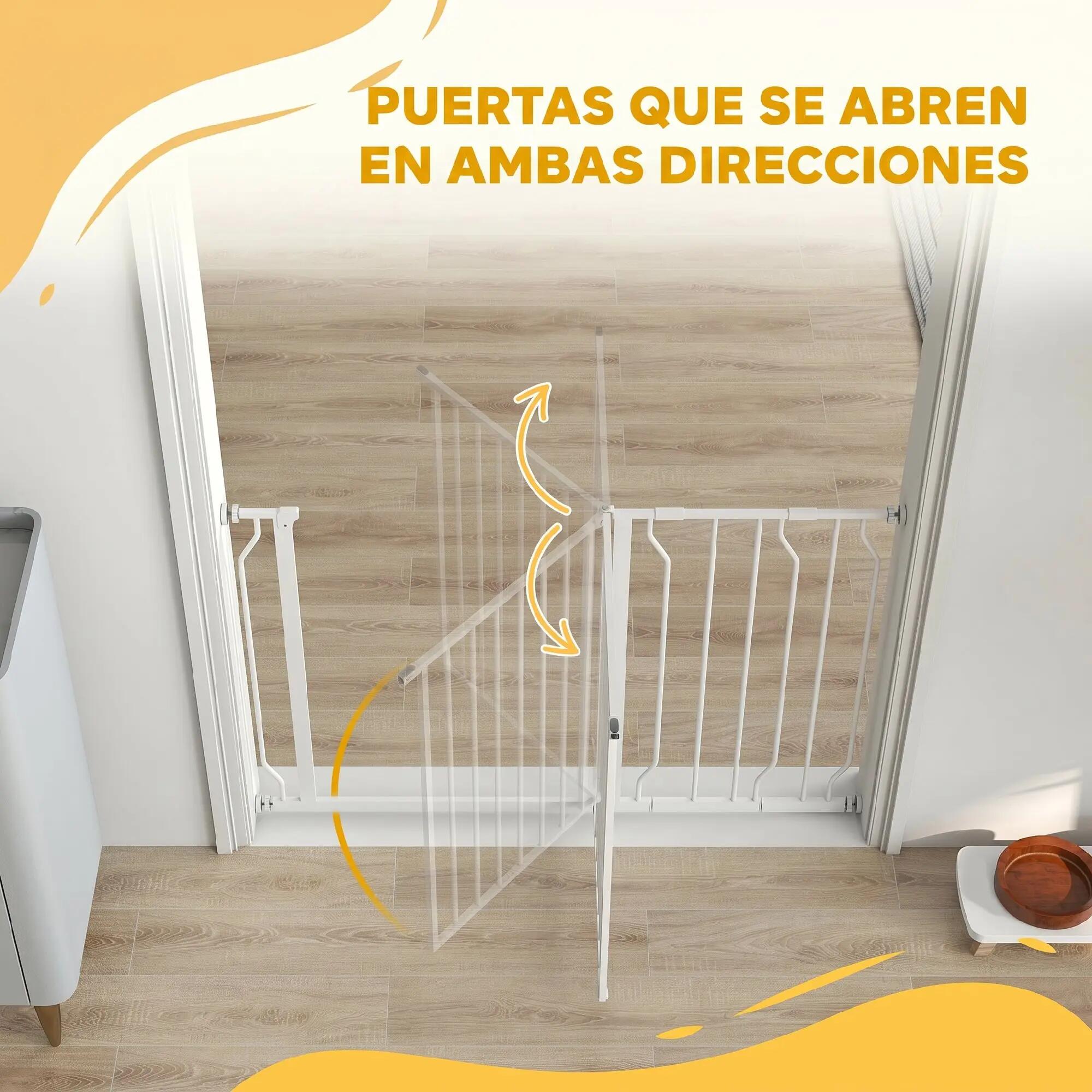 Barreira de Segurança para Animais de Estimação PawHut 73x76 cm Branco 4/7