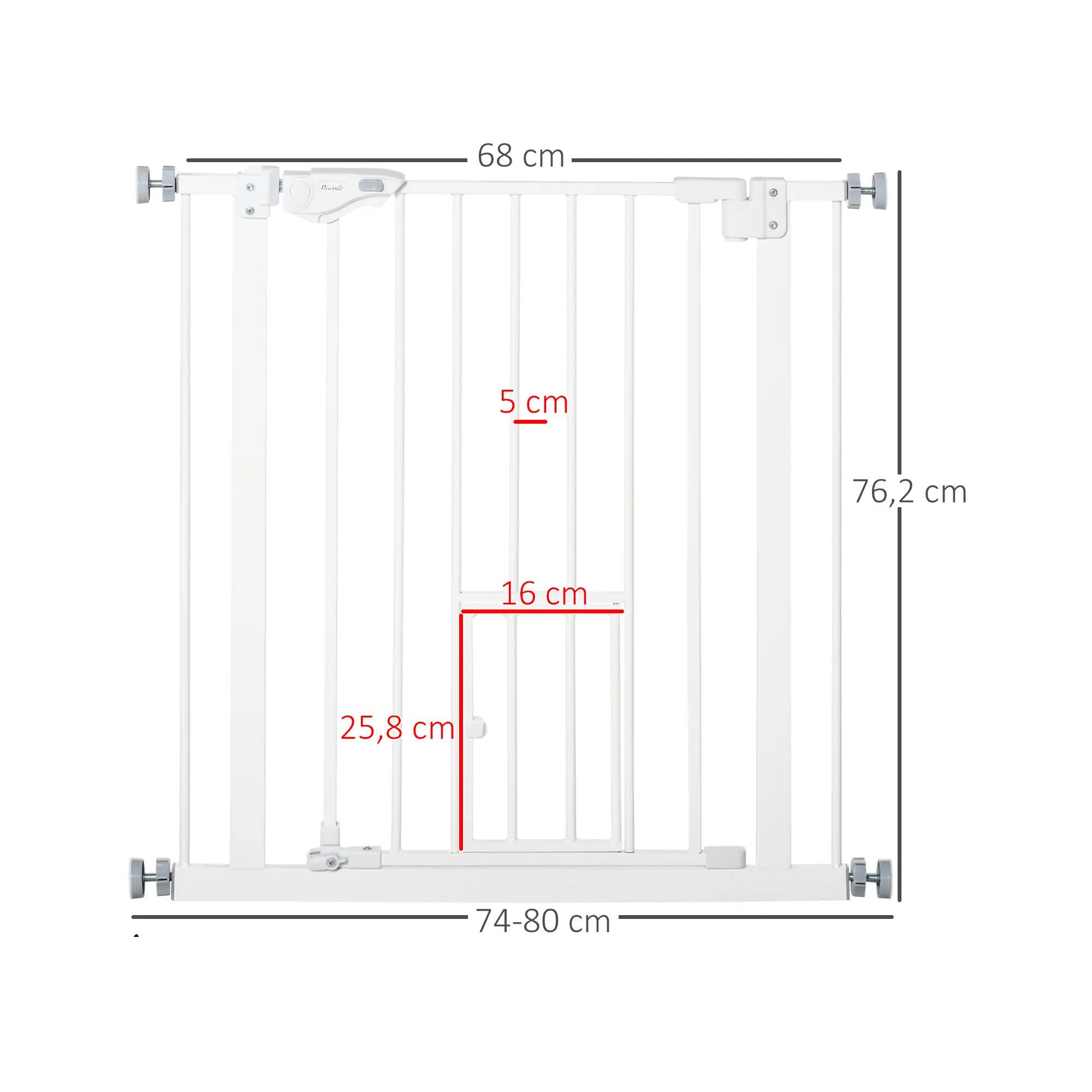 Barreira de Segurança para Cães PawHut 68x76,2 cm Branco 3/7