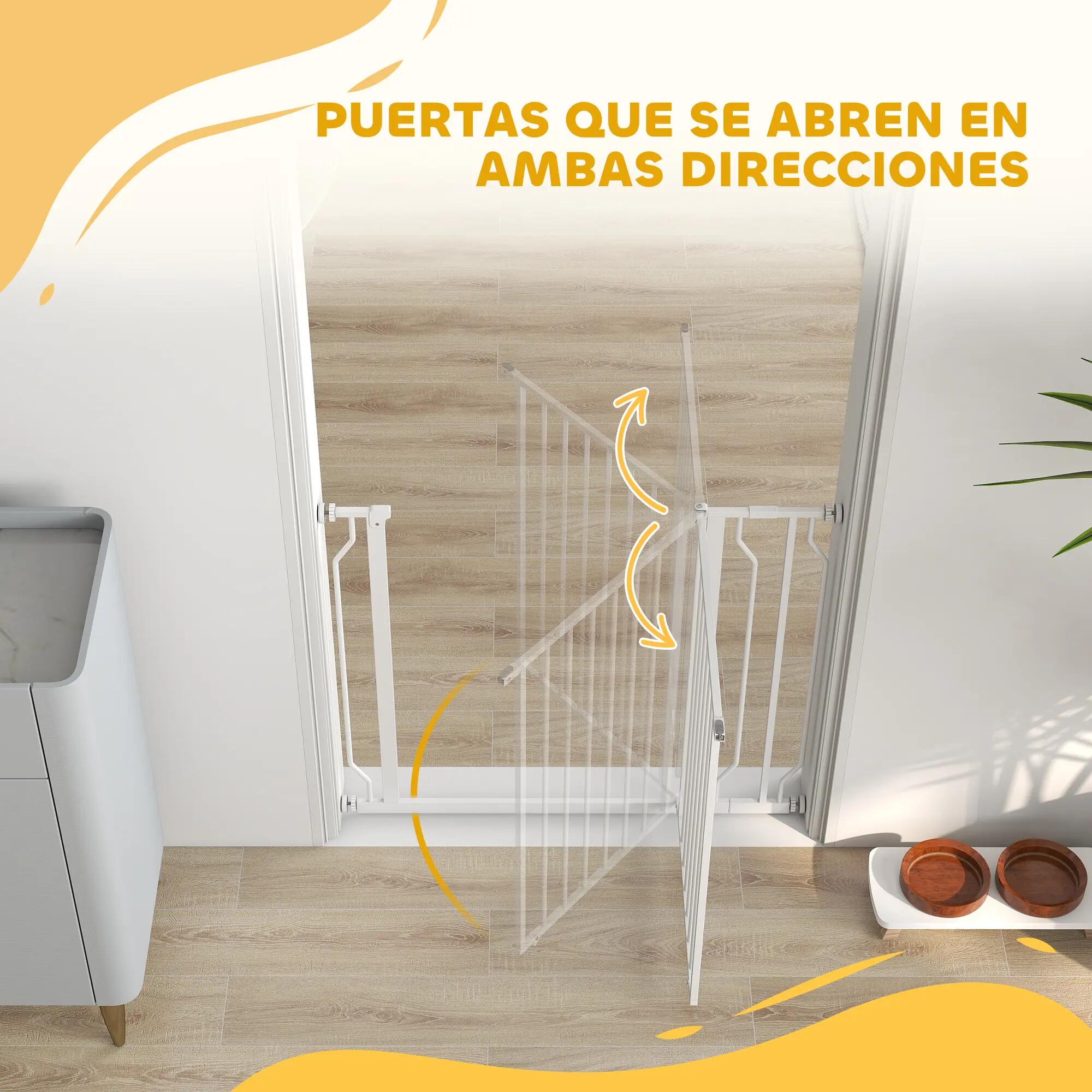 Barreira de segurança para cães 73x75-95x76 cm branco PawHut 4/7