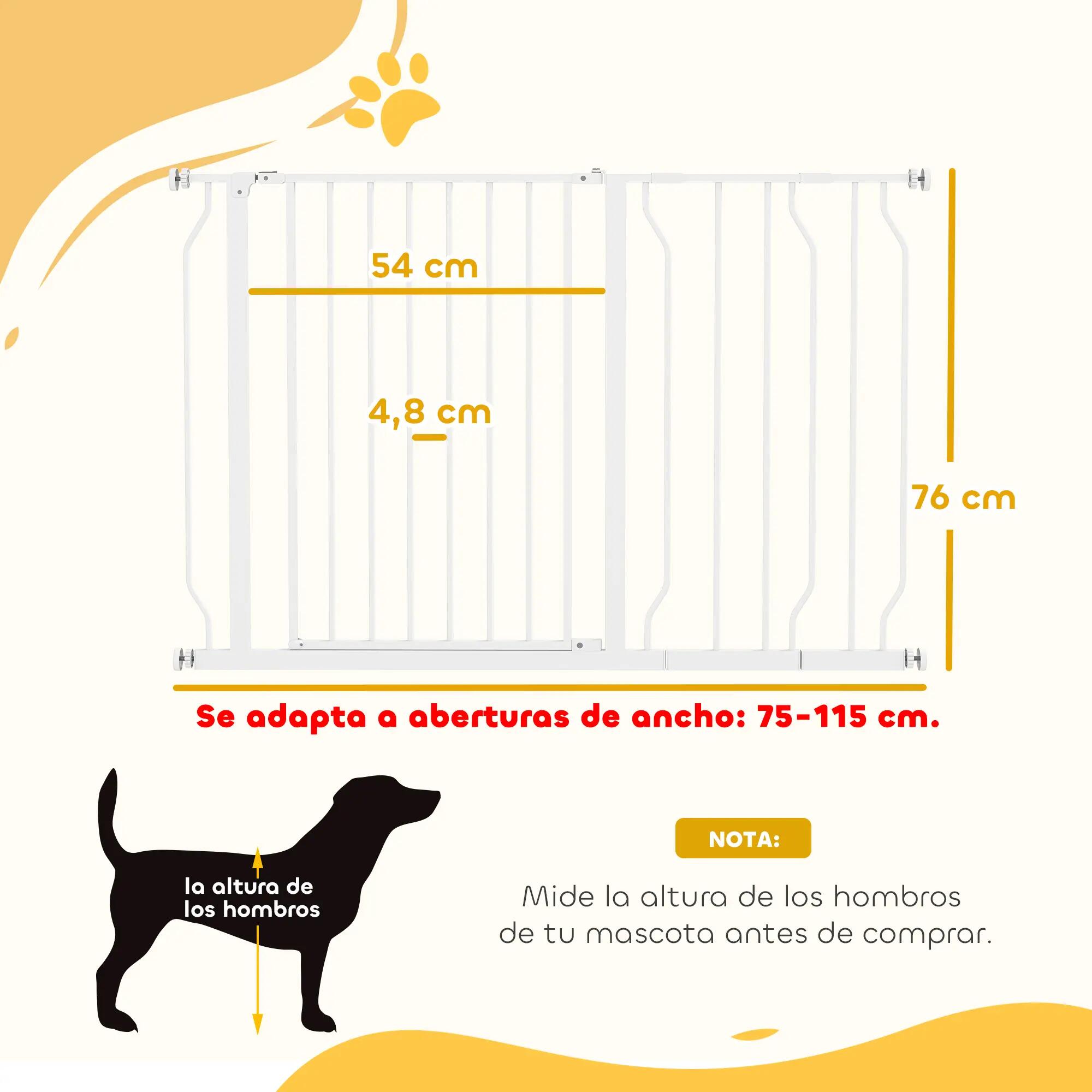 Barreira de Segurança para Animais de Estimação PawHut 73x76 cm Branco 3/7