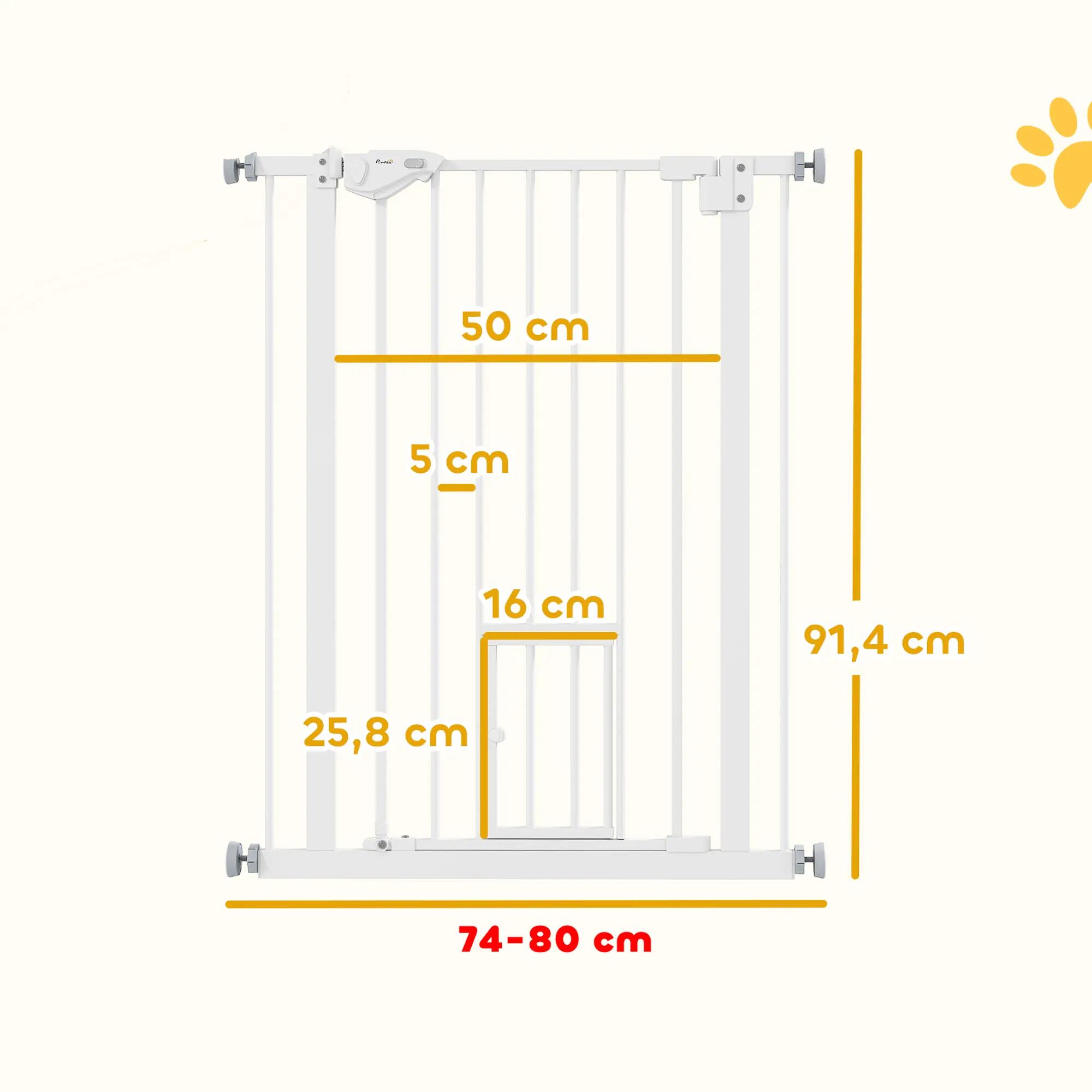 Barreira de Segurança para Cães PawHut 68x91,4 cm Branco 3/7
