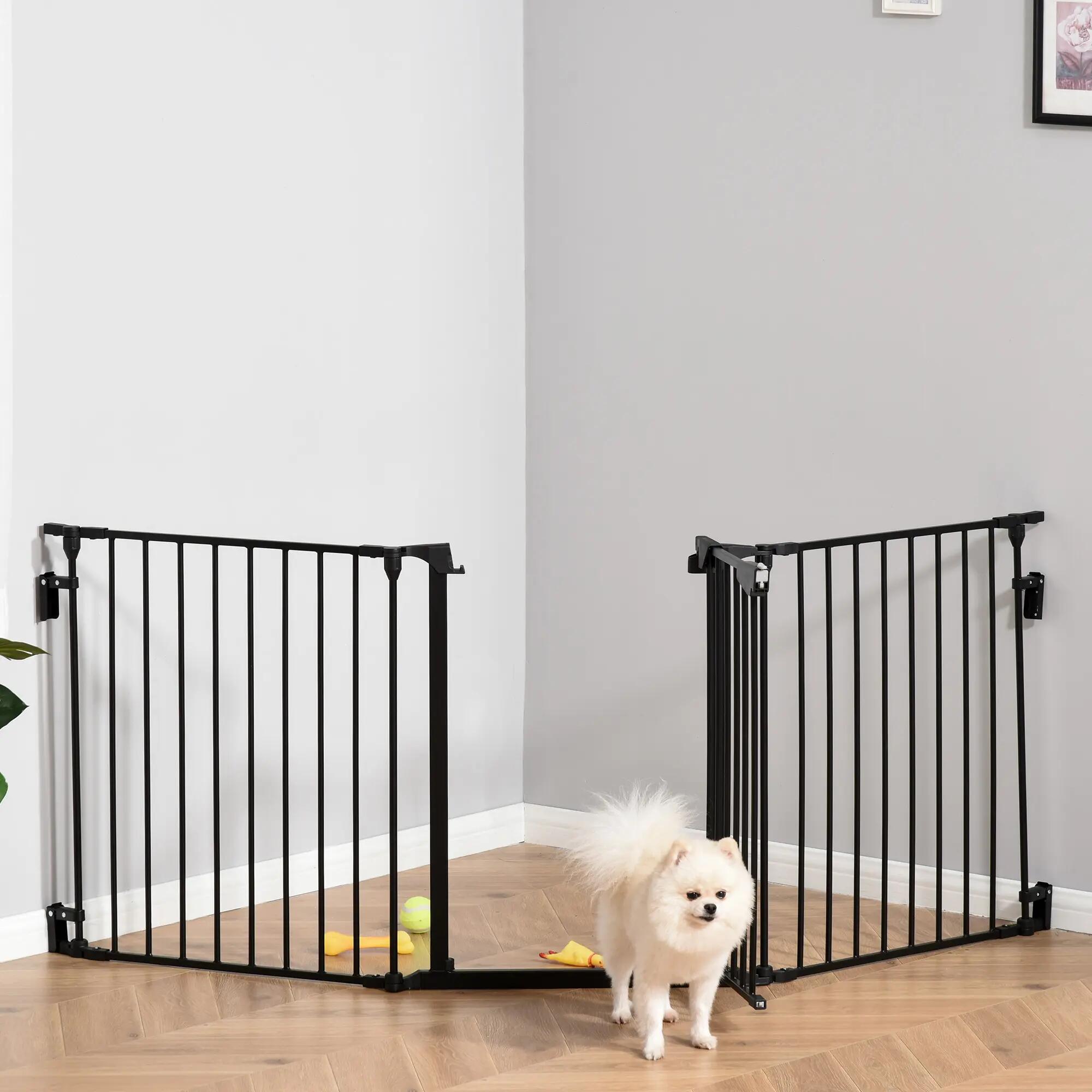 Barreira de Segurança PawHut 180x74.5cm Preto 5/7