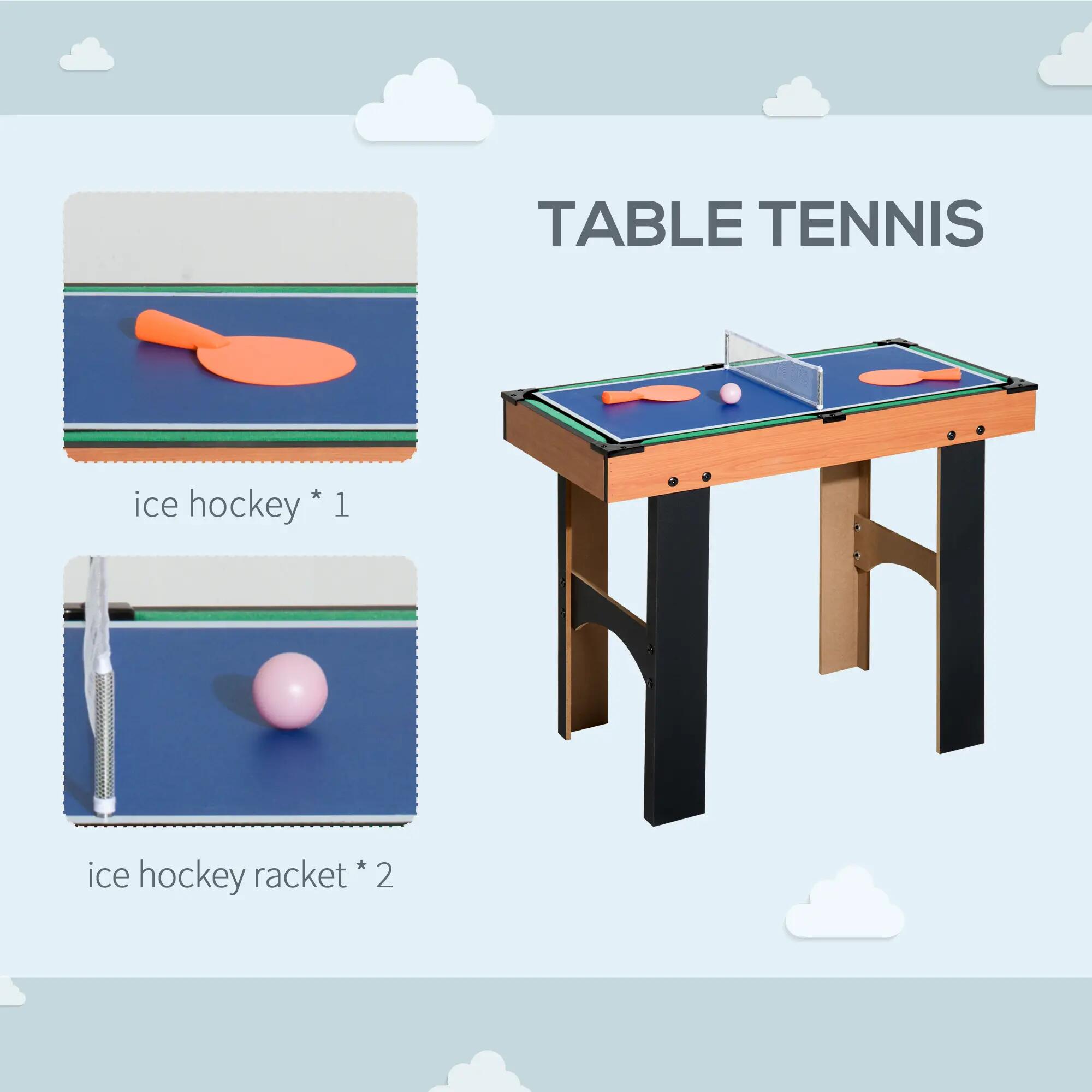 Mesa Multijuegos HOMCOM 87x43x73 cm Natural y Negro 4/8