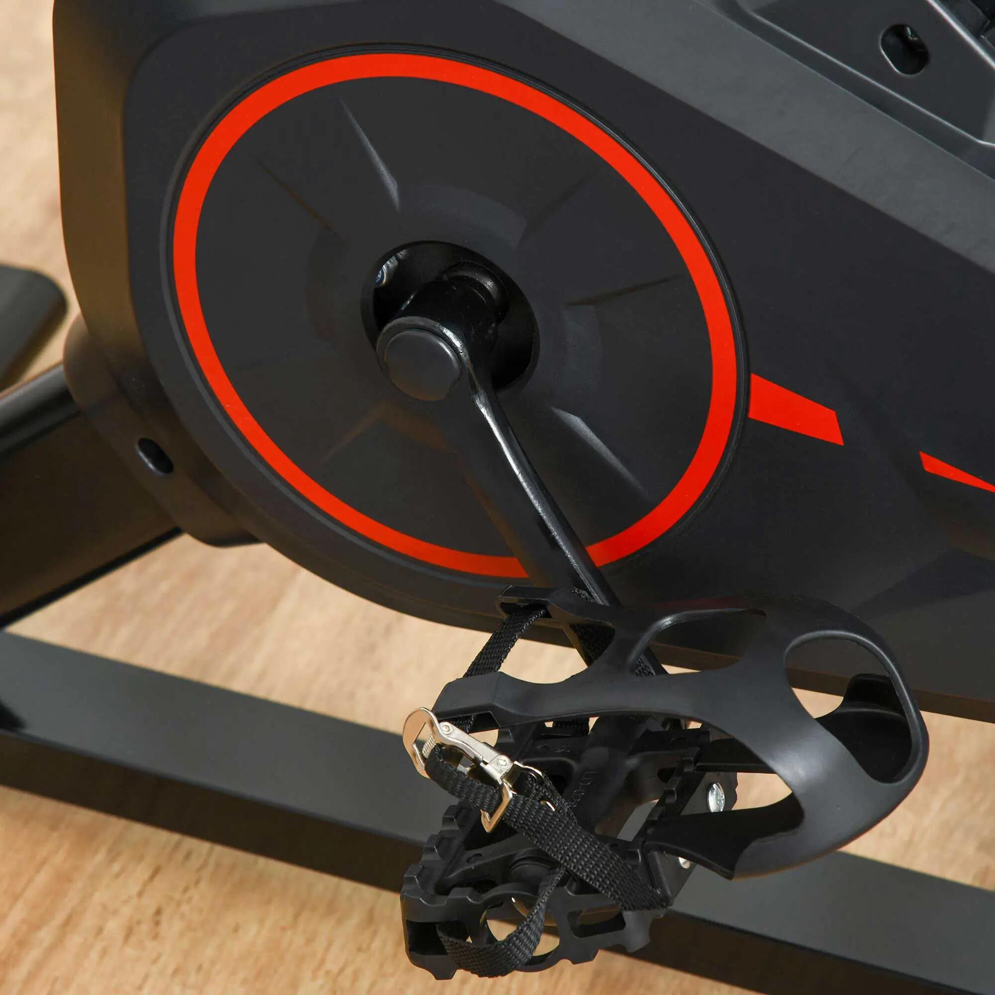 Bicicleta Estática HOMCOM con Volante 6 kg LCD 5/8