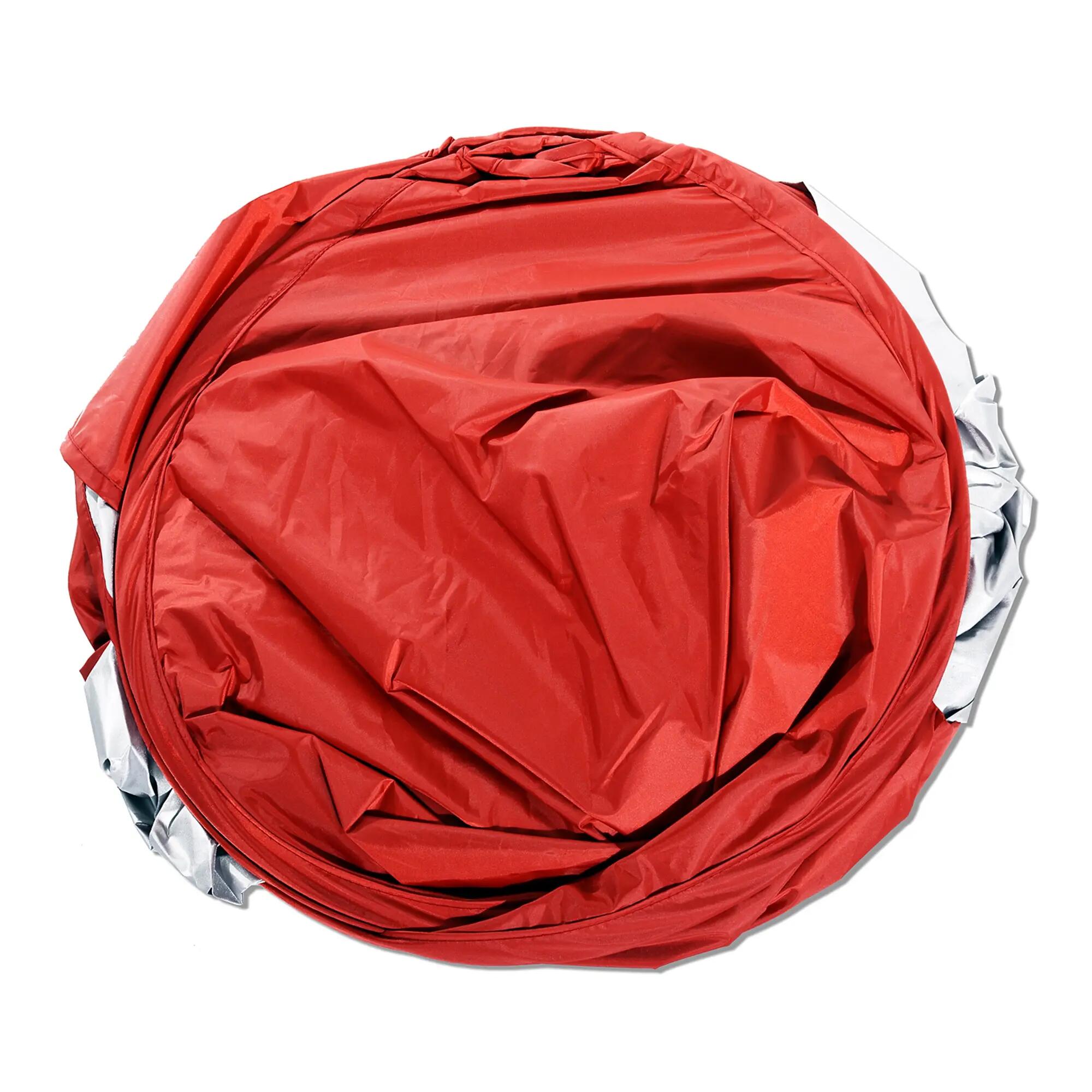 Abrigo solar de praia Portátil com Proteção UV outsunny 150x500x115cm vermelho 4/7