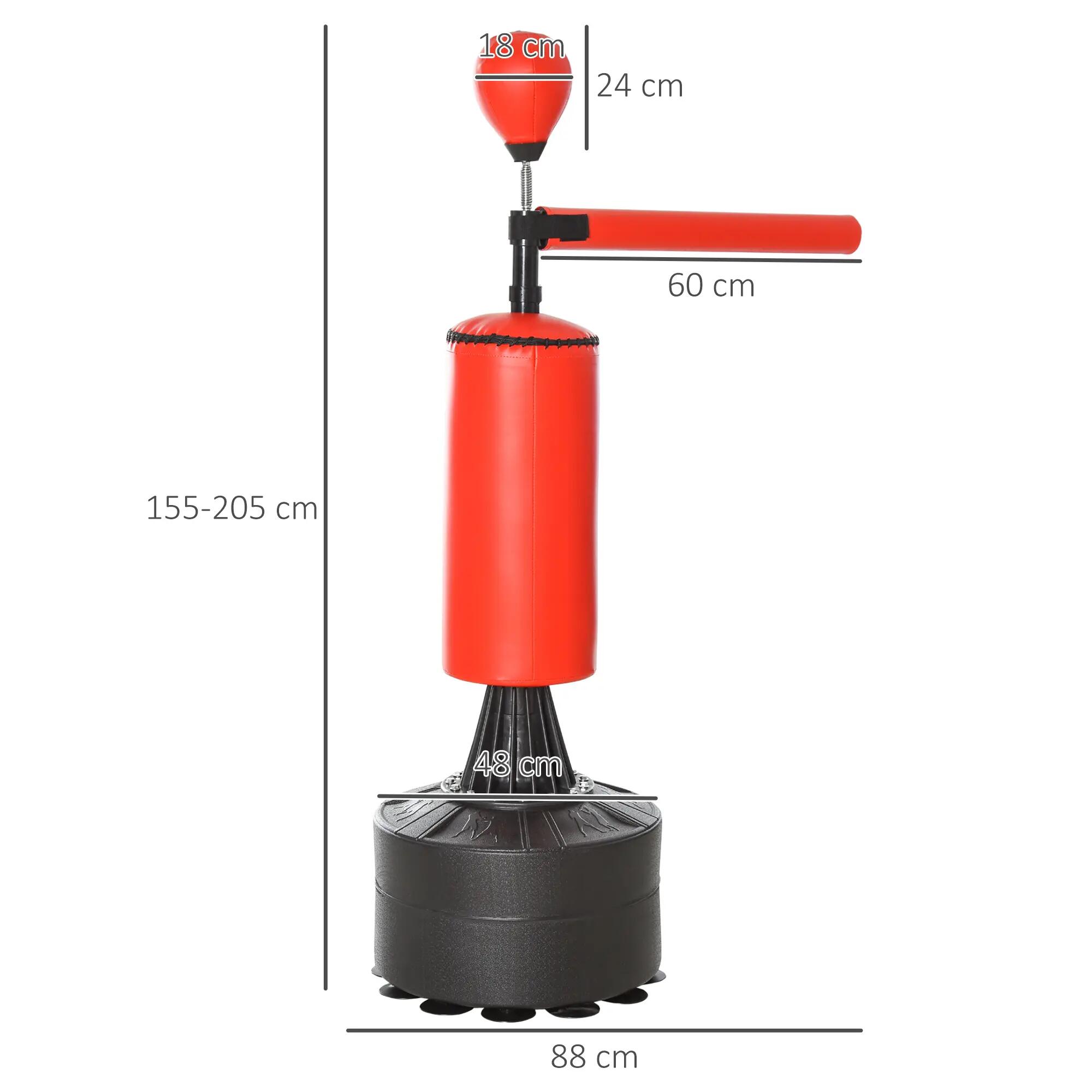 Saco de Boxe de Pé 155-205 cm Speedball Base Enchível Fitness Vermelho 3/7